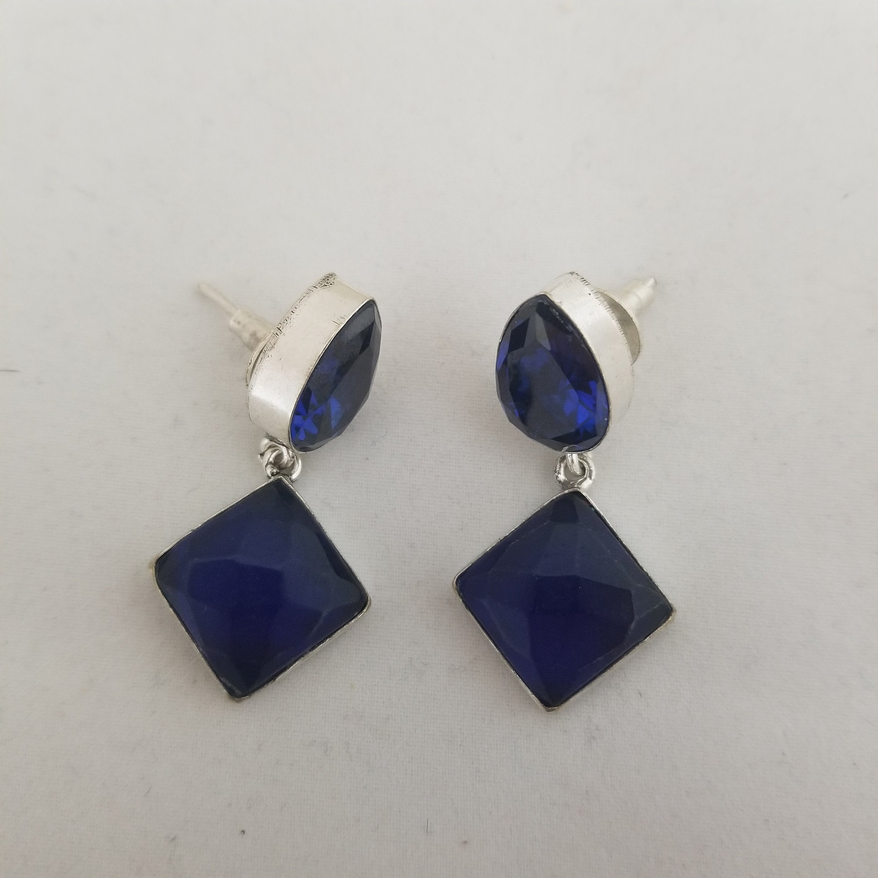 Oxidized Blue stones Earrings Jhumki Jhumka for Women and Girls