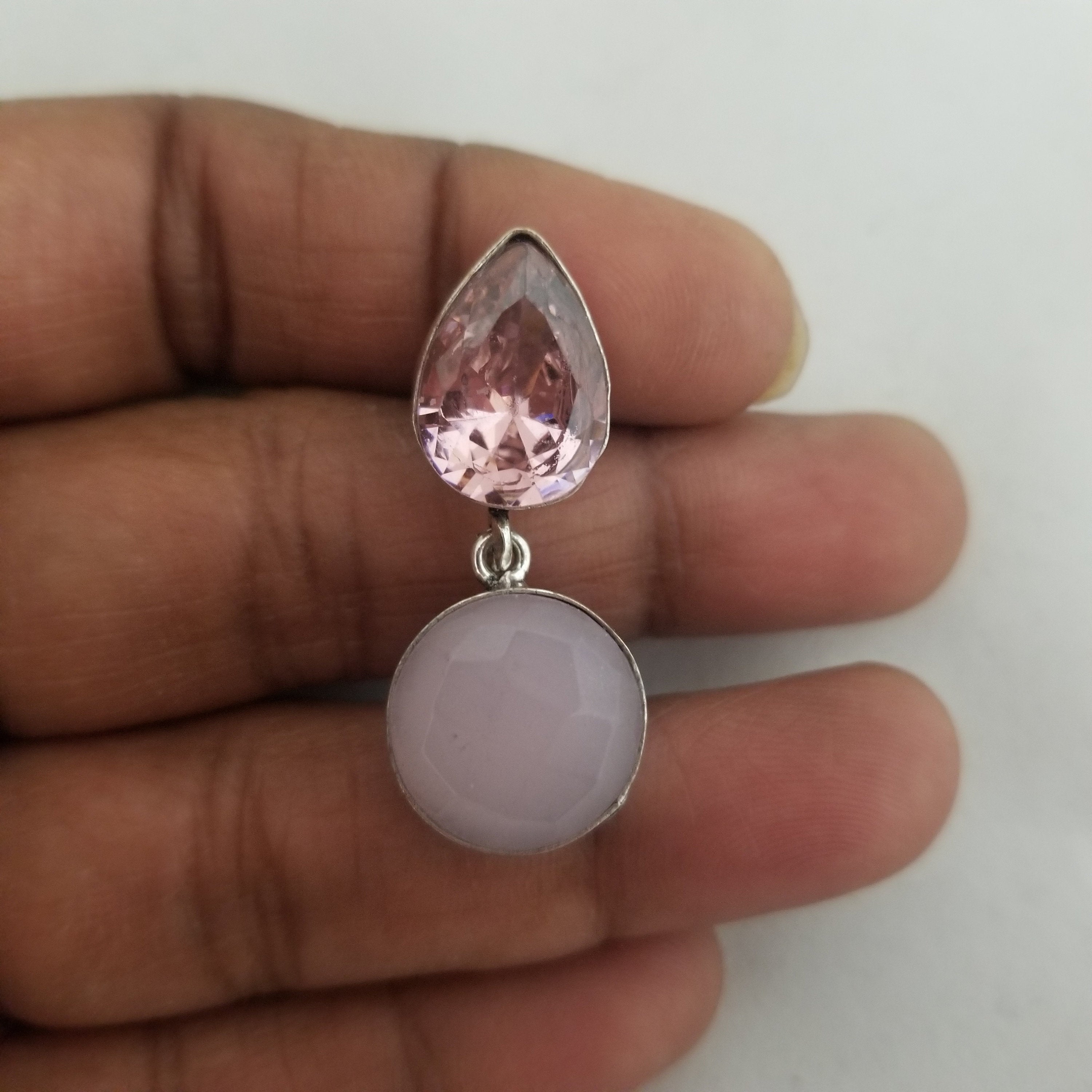 Oxidized Pink stones Earrings Jhumki Jhumka for Women and Girls