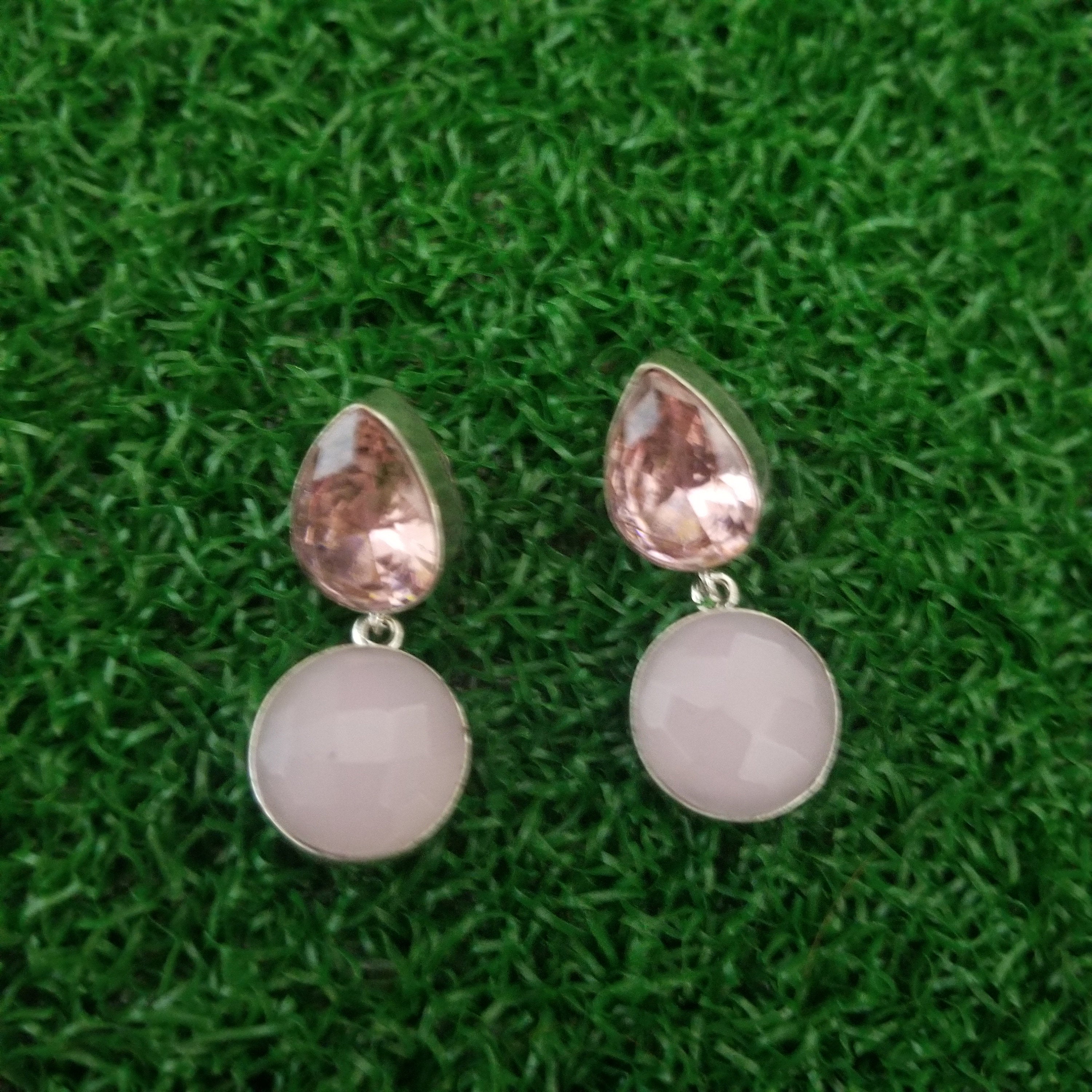 Oxidized Pink stones Earrings Jhumki Jhumka for Women and Girls