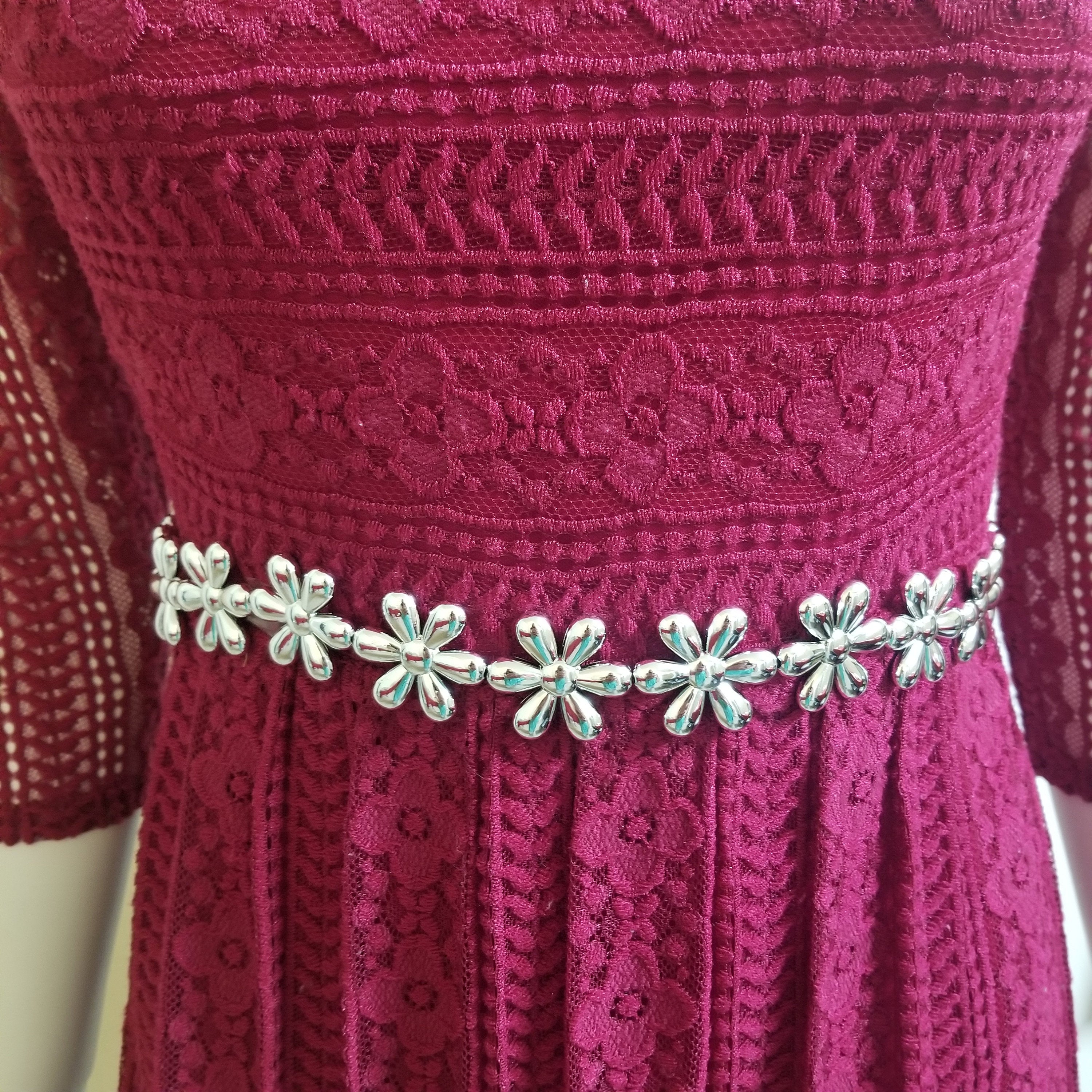 Flower Type Acrylic bead Hip belt with adjustable hook - Hip belt - Lehenga belt - Saree Belt