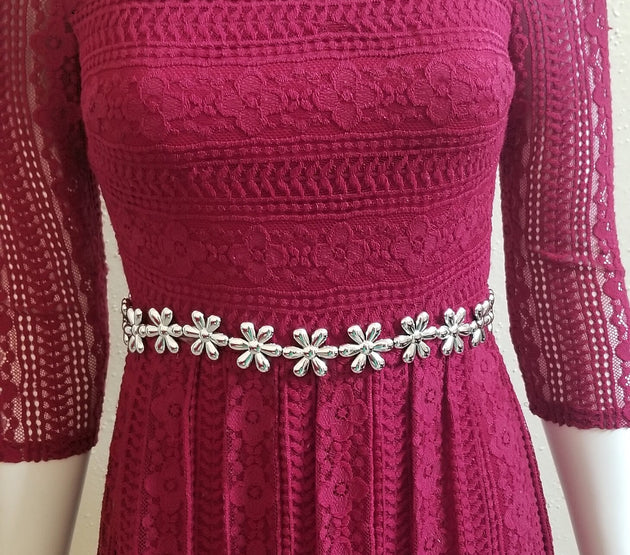 Flower Type Acrylic bead Hip belt with adjustable hook - Hip belt - Lehenga belt - Saree Belt