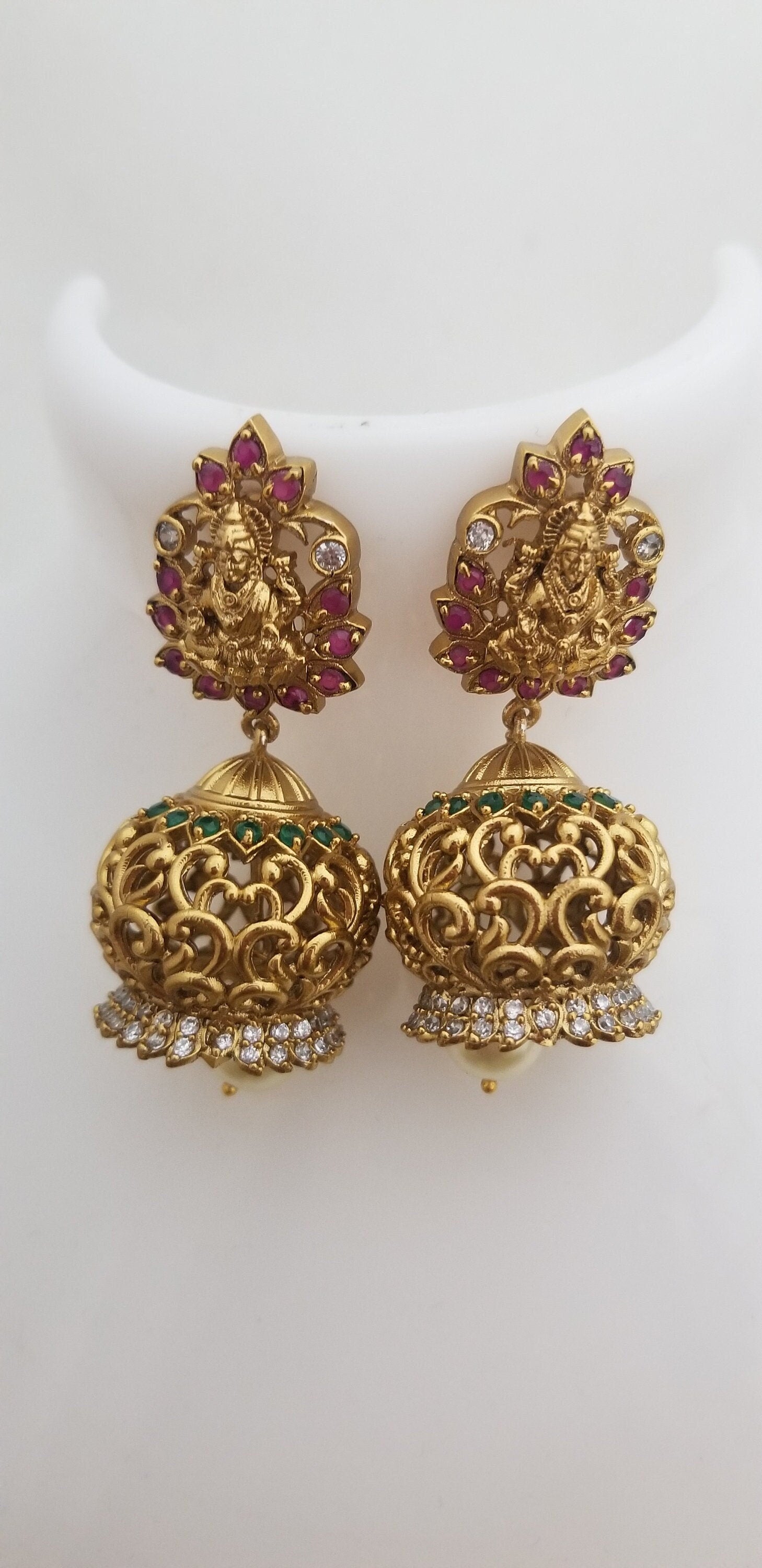 Lakshmi Premium Quality Antique finish AD stone Jhumka