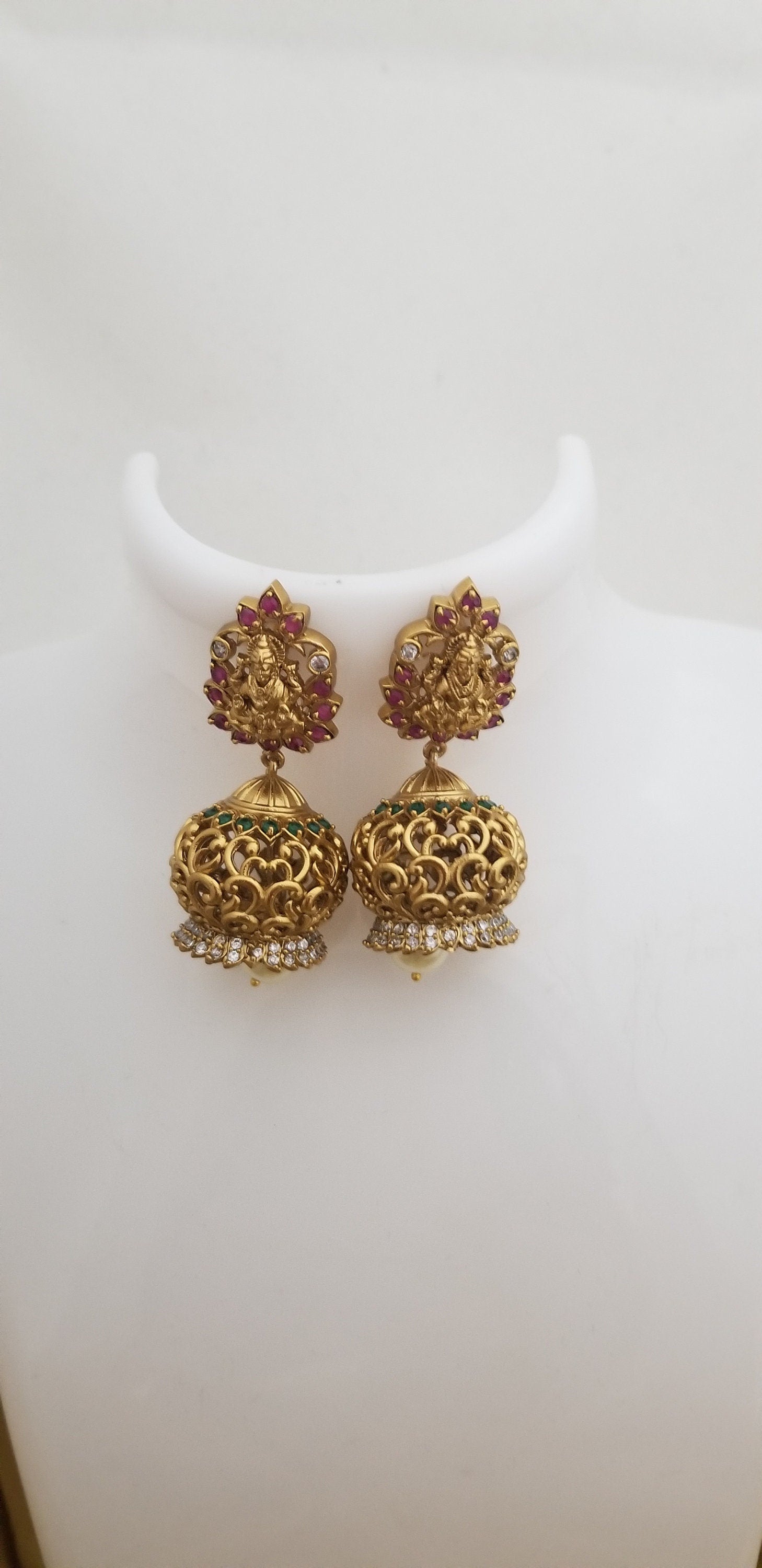 Lakshmi Premium Quality Antique finish AD stone Jhumka