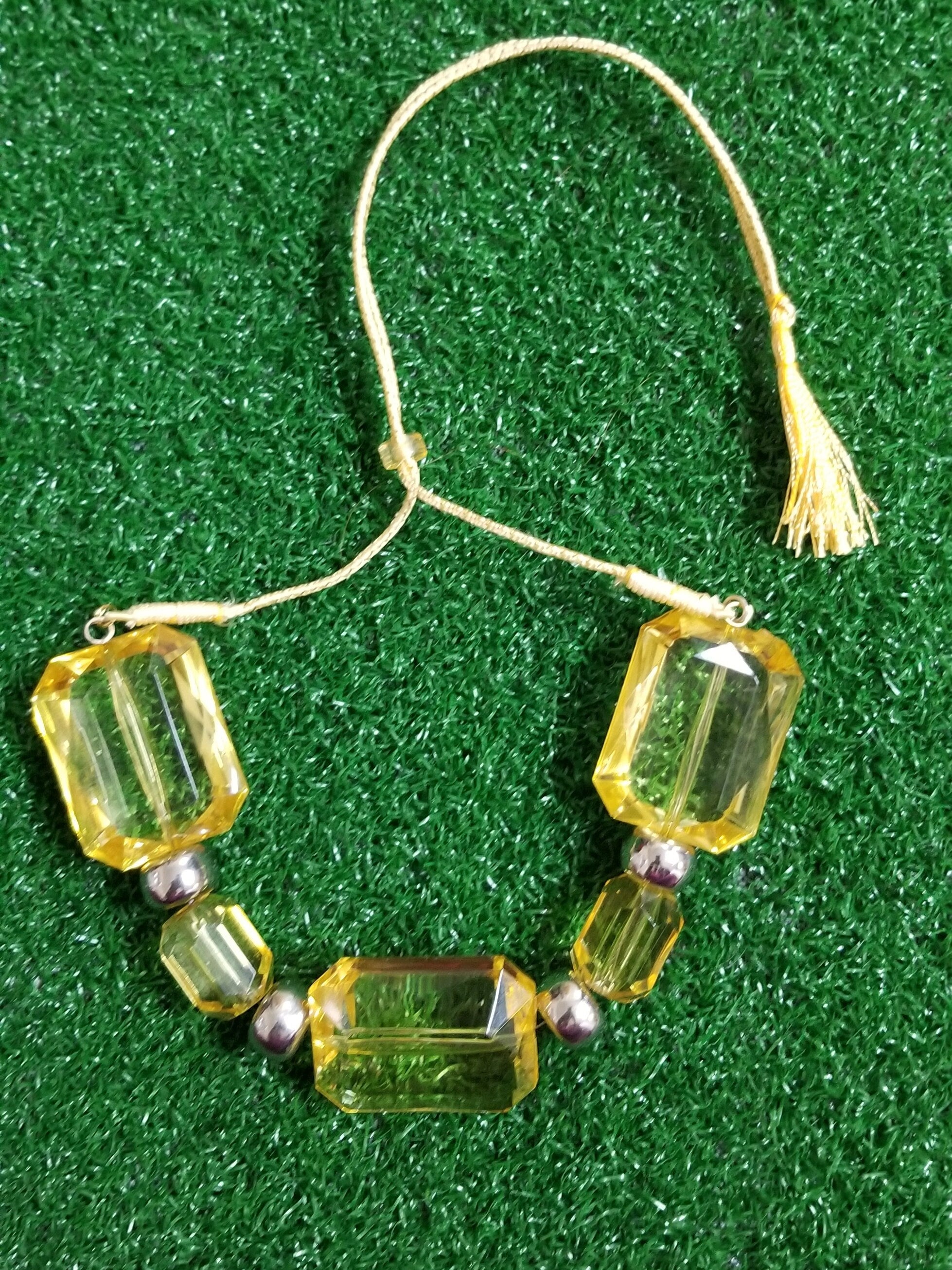 Yellow Glass Beads chain