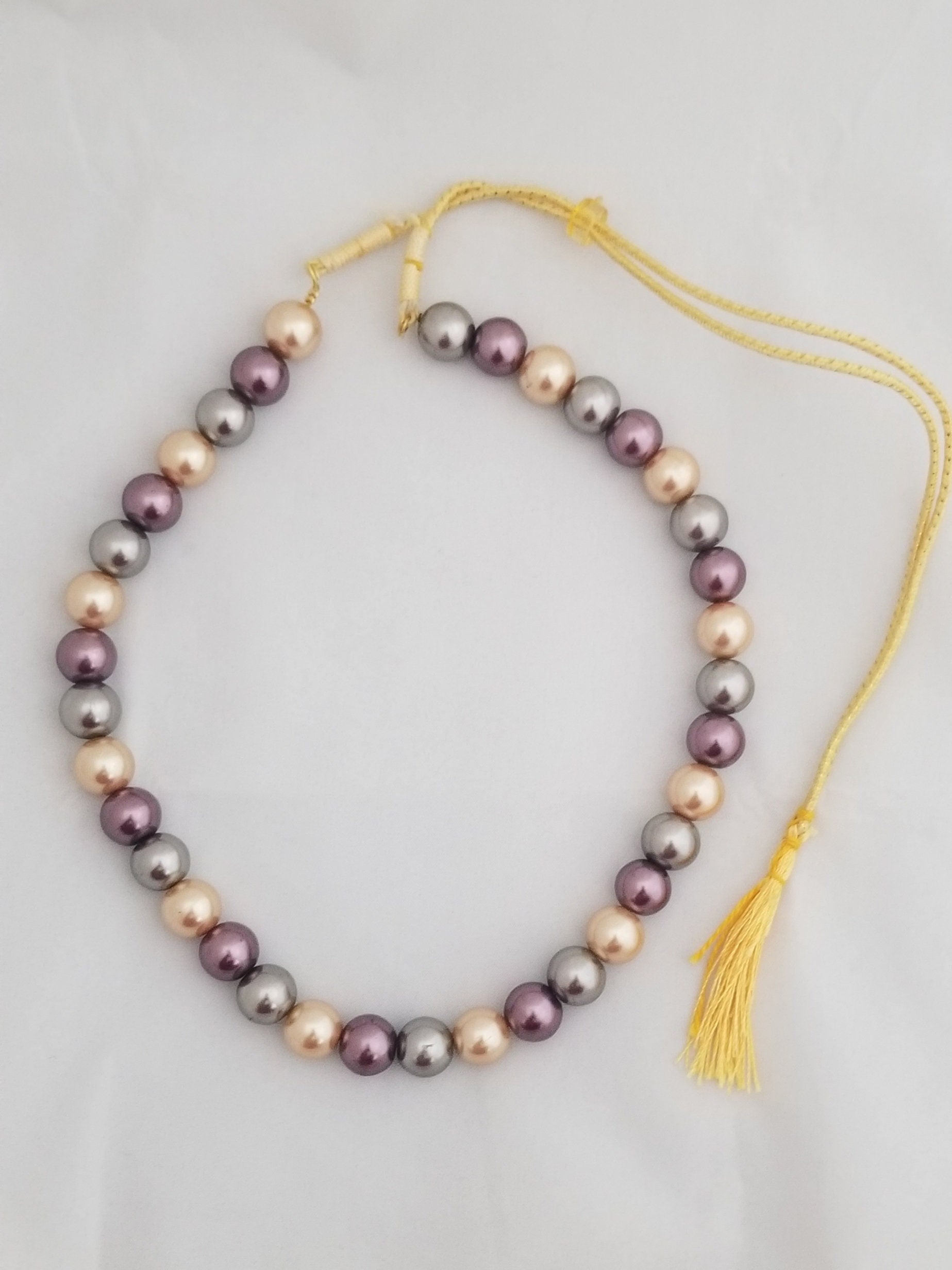 Multi-color Pearl chain Necklace