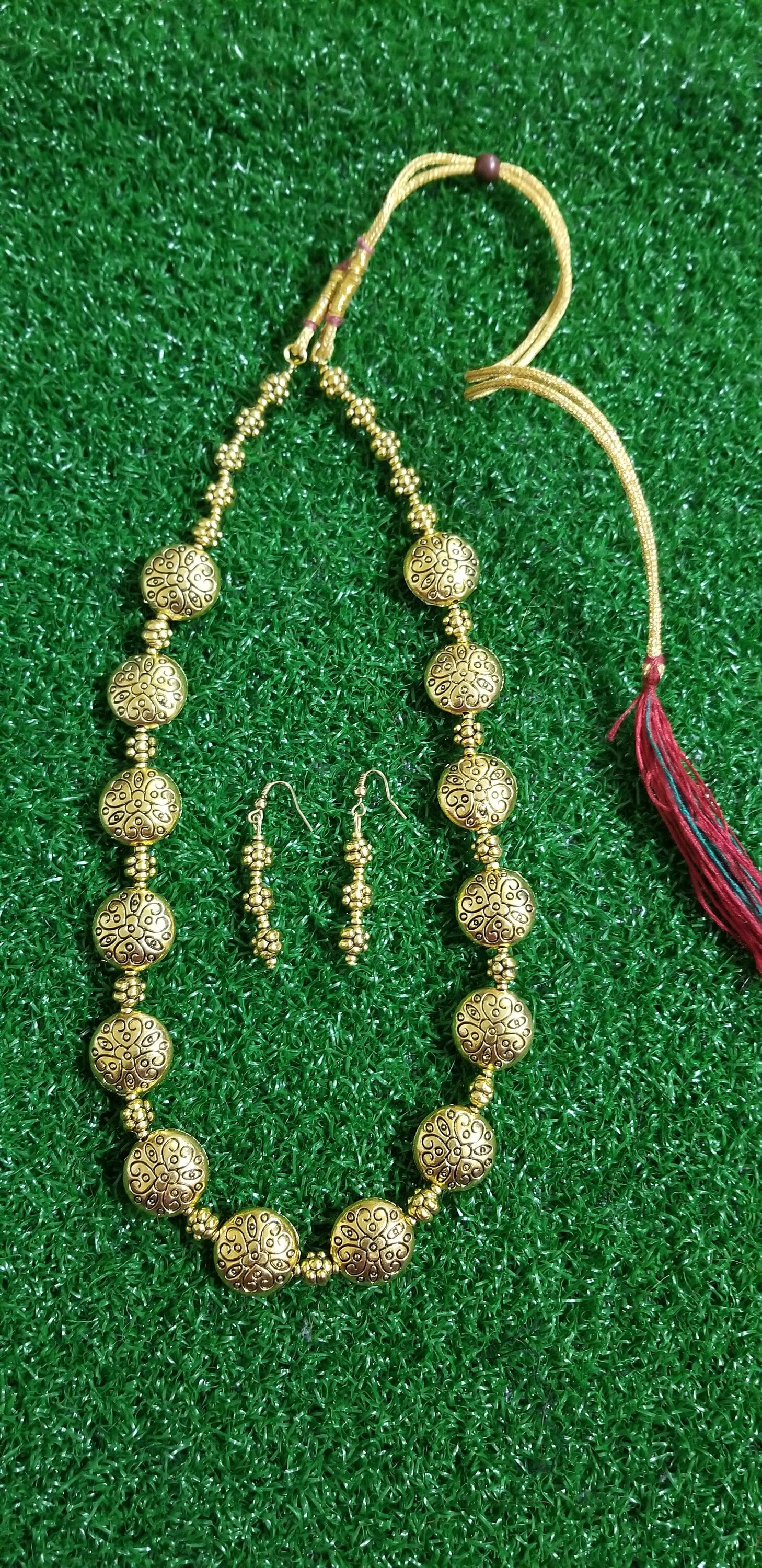 Antique bead chain with Earrings