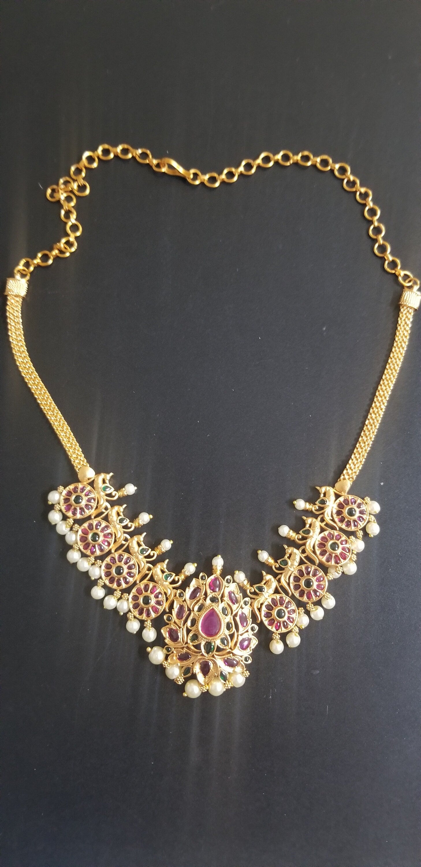 Premium Quality Multi-color Kemp stone Necklace cum Choker with Beautiful matching Earrings - Fashion Jewelry