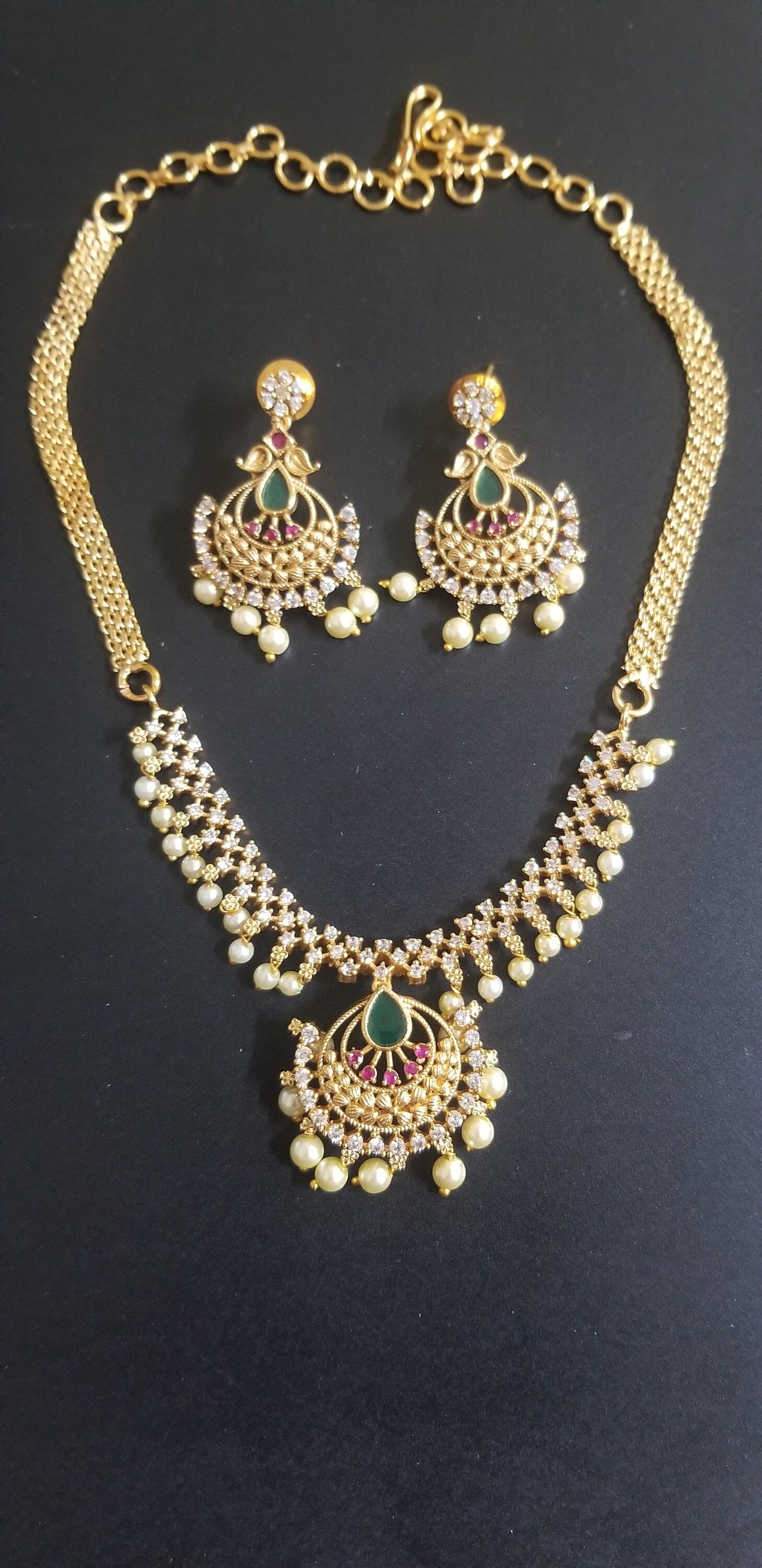 Premium Quality Matte finish Choker cum Necklace with Beautiful Earrings