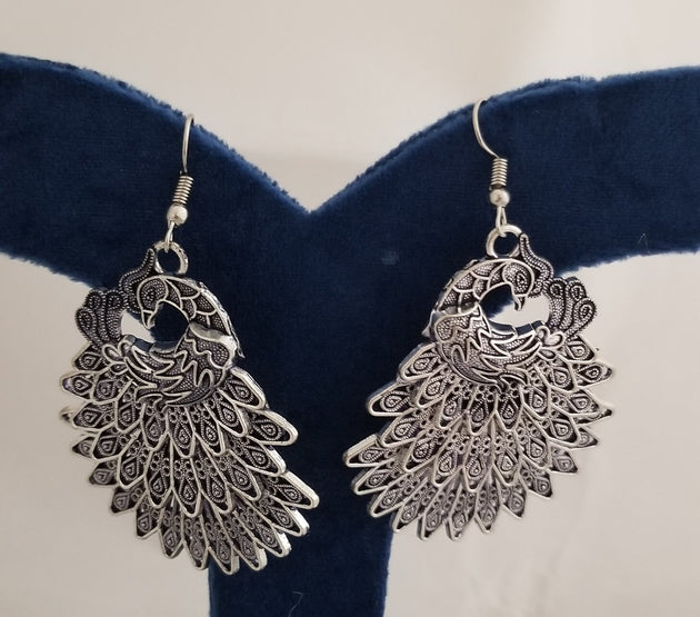 Peacock design Oxidized Big  Earrings Jhumki Jhumka for Women and Girls