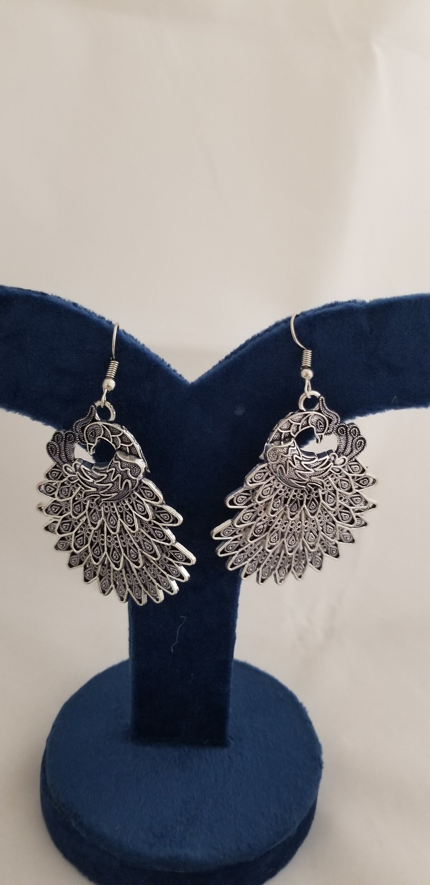 Peacock design Oxidized Big  Earrings Jhumki Jhumka for Women and Girls