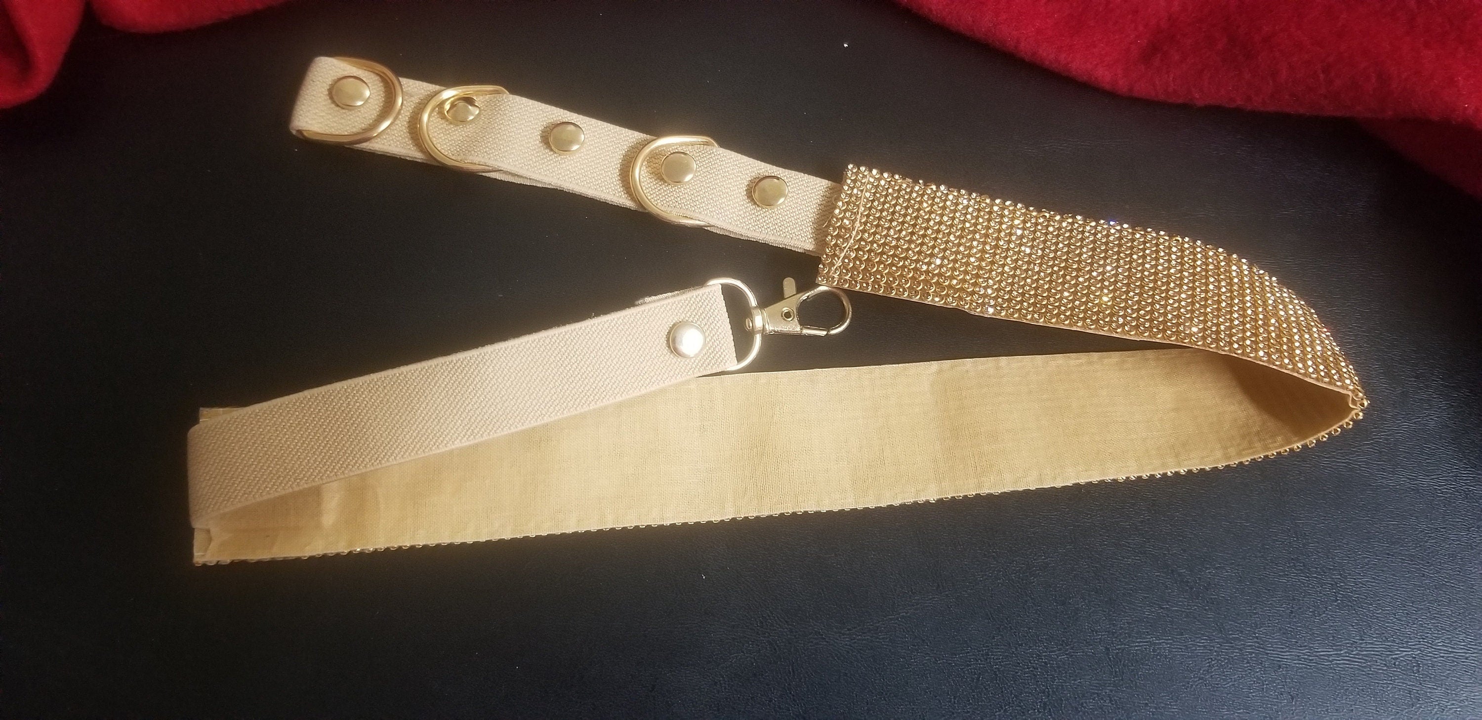 Golden Designer Hip Belt with Elastic adjustable Clasp - Fancy Belt - Matching for Saree Lehenga - waist belt Saree Lehenga