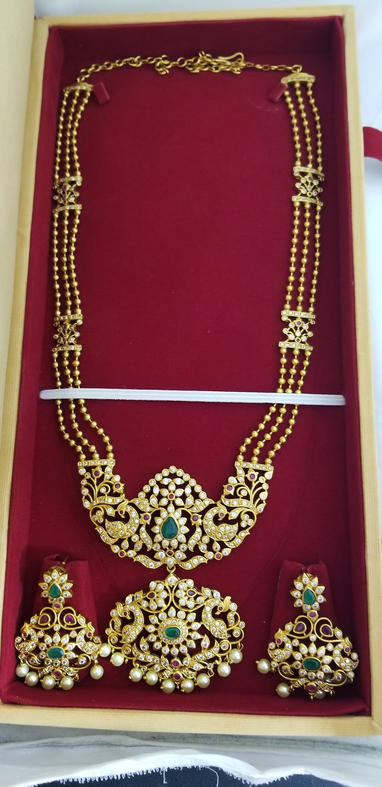 Wedding Jewelry velvet box Haram Earring Display case storage Holder (Horizontal opening Dark Red Color