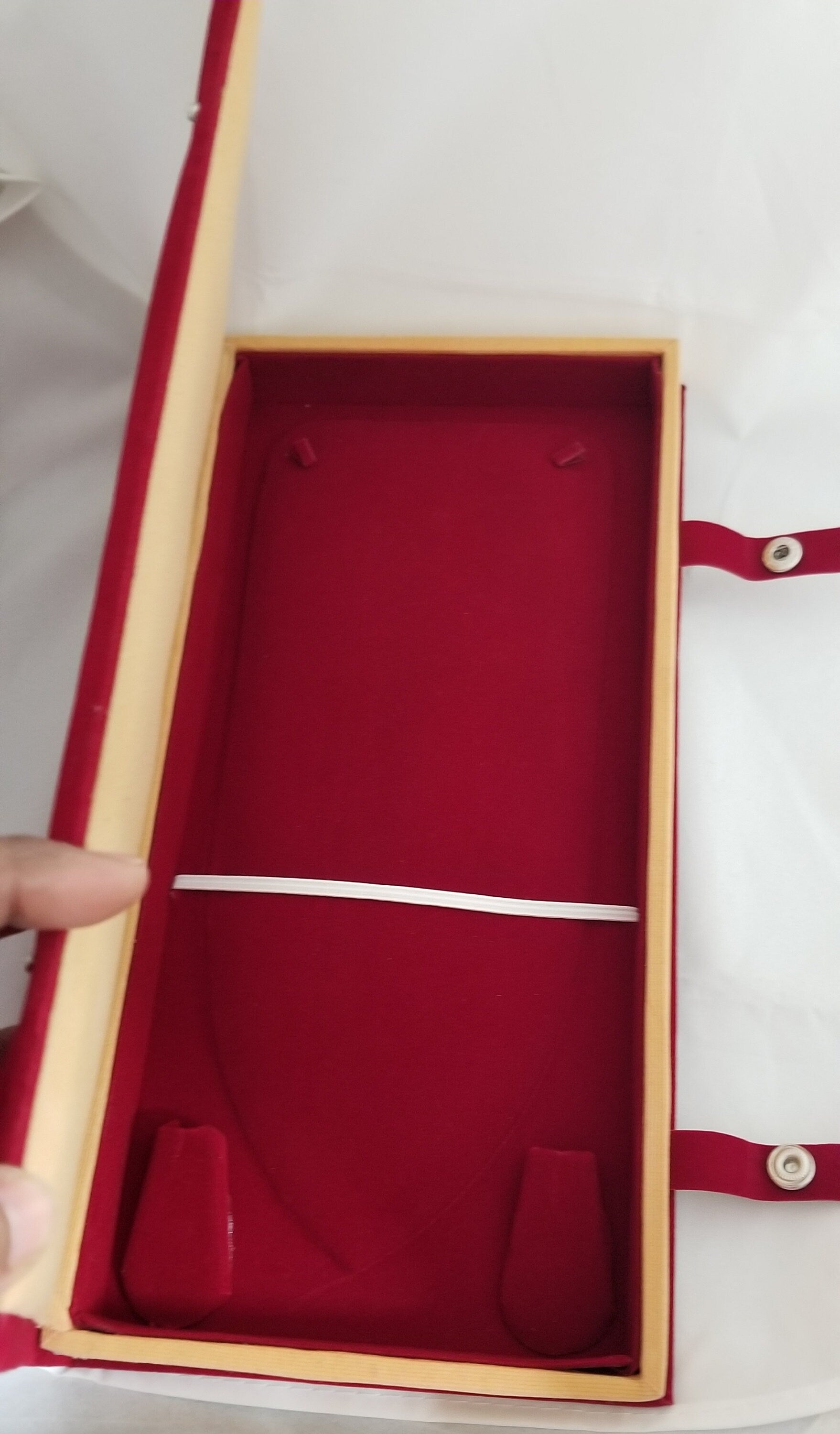 Wedding Jewelry velvet box Haram Earring Display case storage Holder (Horizontal opening Dark Red Color