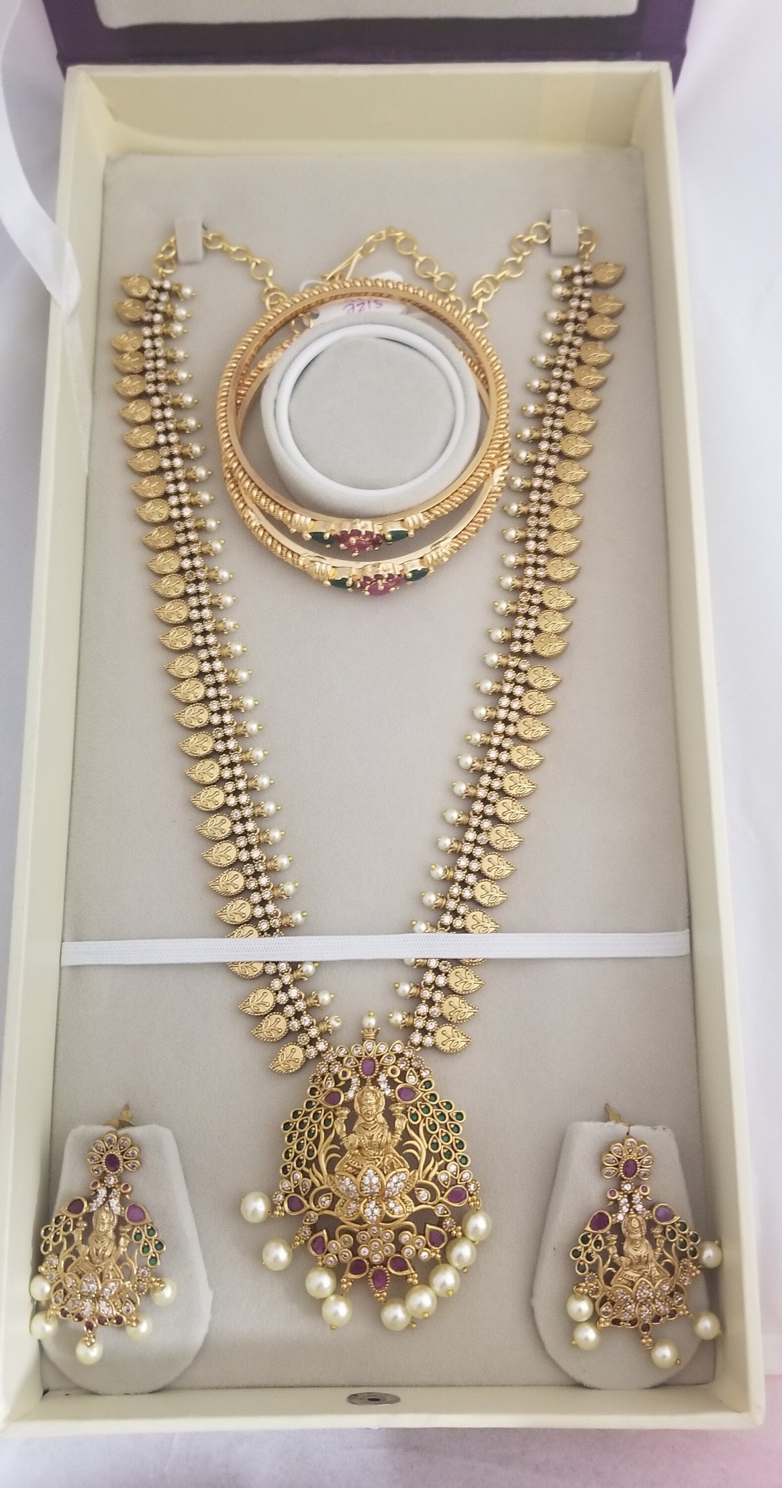 Wedding Jewelry Satin box (inside velvet) Haram Earring Display case storage Holder (Vertical opening)