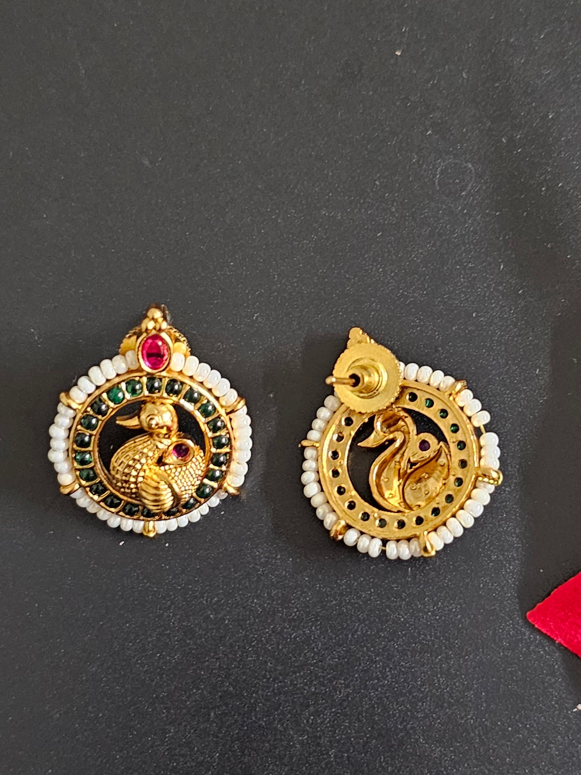 Peacock Premium Quality premium polish Earrings