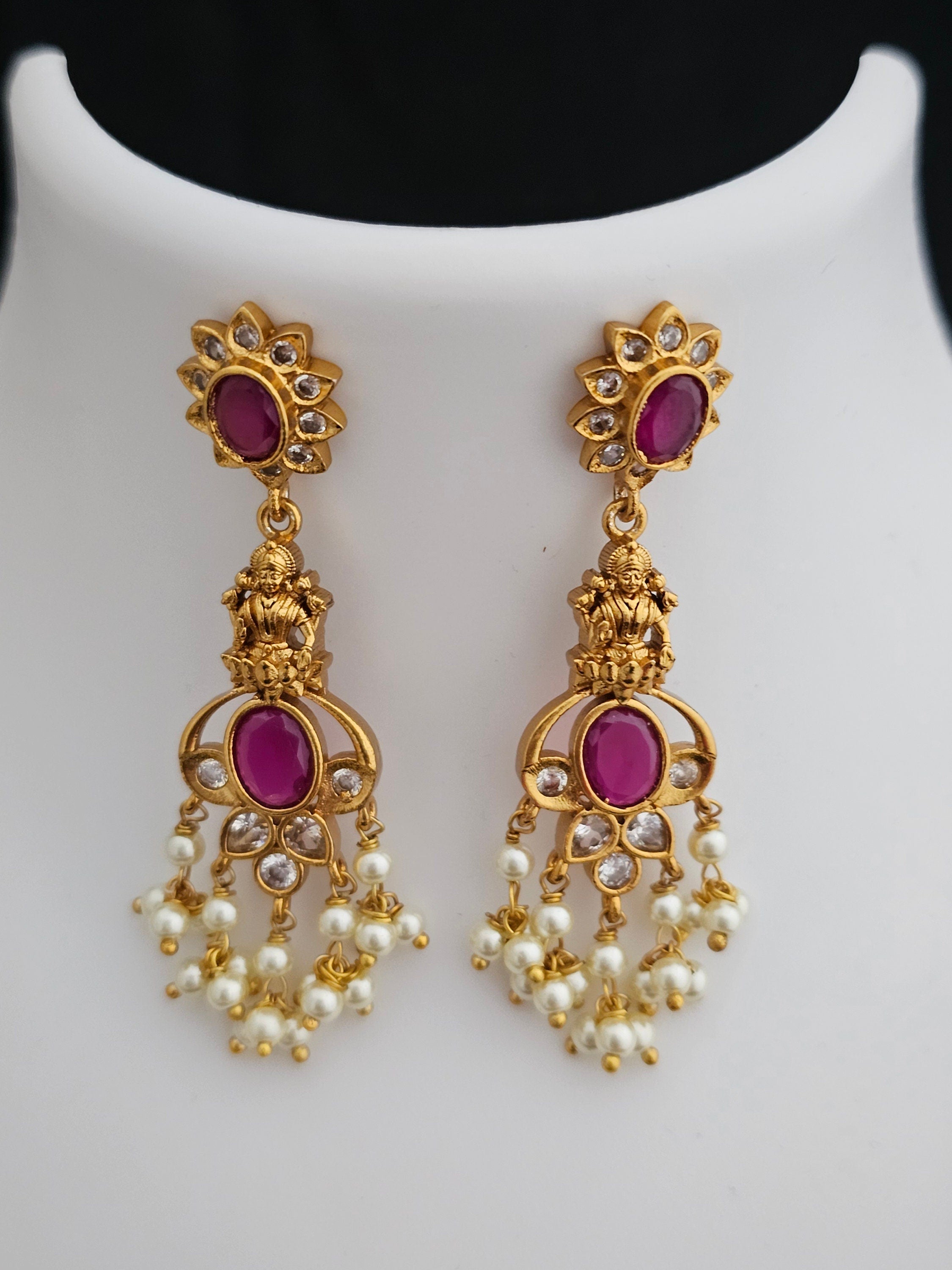 Lakshmi Guttapusalu Premium Quality Matte finish Necklace with matching Earrings
