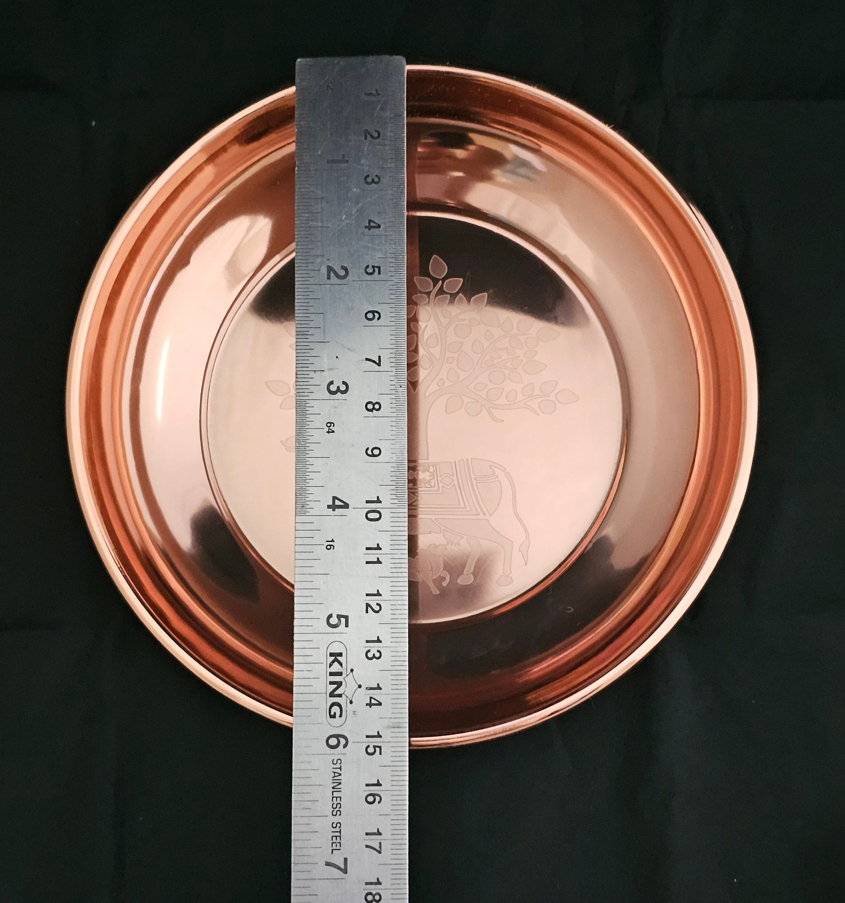 Khamadhenu Golden and Turkish Copper finished Plate - Housewarming Gift, Pooja Gift, Return Gift, Navarathri gift, Diwali Gift