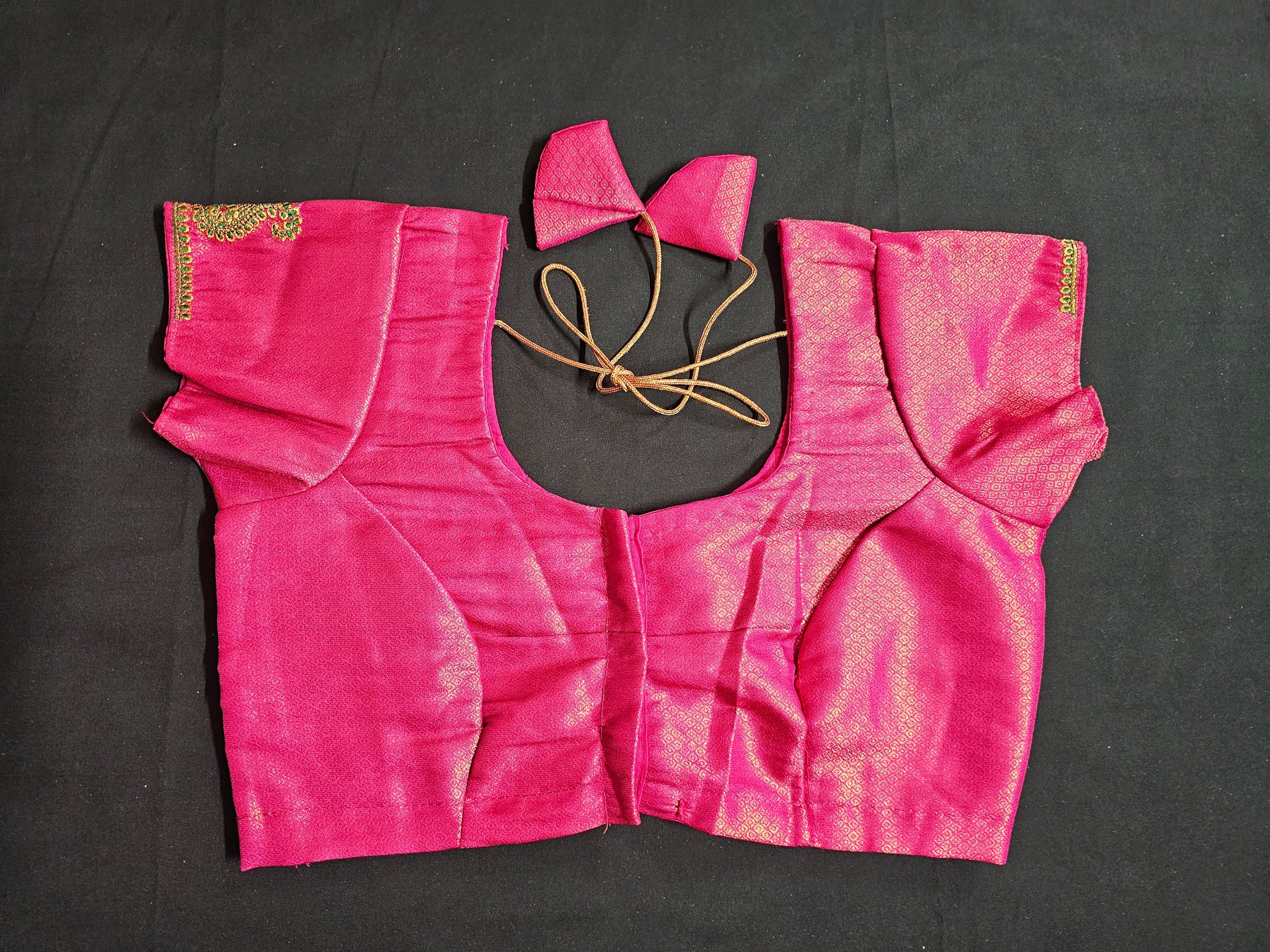 Luxurious Lakshmi pattu copper soft silk saree with kanchi style border and rich pallu with stitched Blouse - Blouse size 34 (Upto 38)