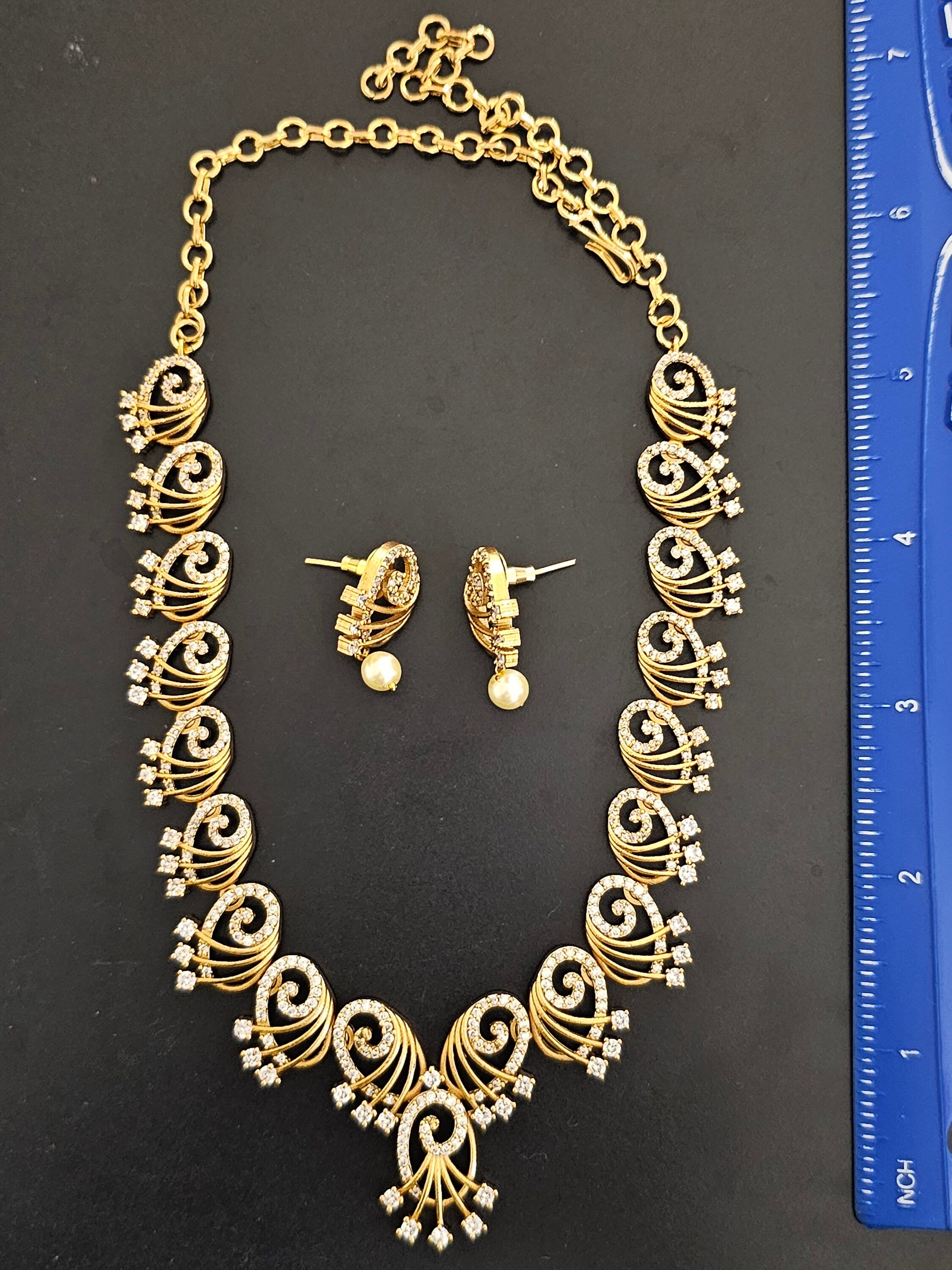 Peacock Premium Quality stone necklace with Earrings - Fashion Jewelry