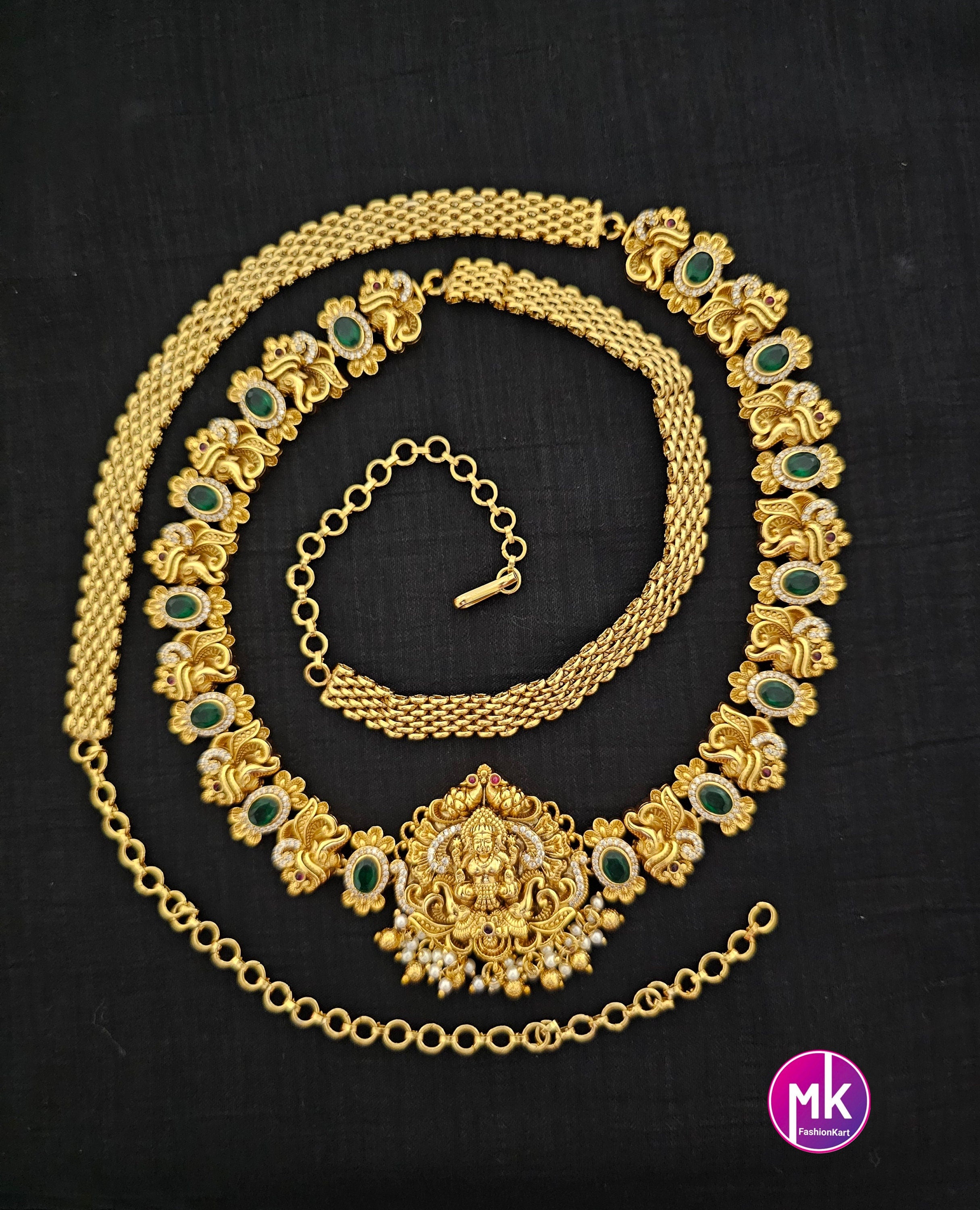 Lakshmi Gold finish Bridal Hip Chain-Traditional Hip Chain-Vaddanam-Kamarbandh-Kamarpatta-Waist belt-Hip belt-Belly chain