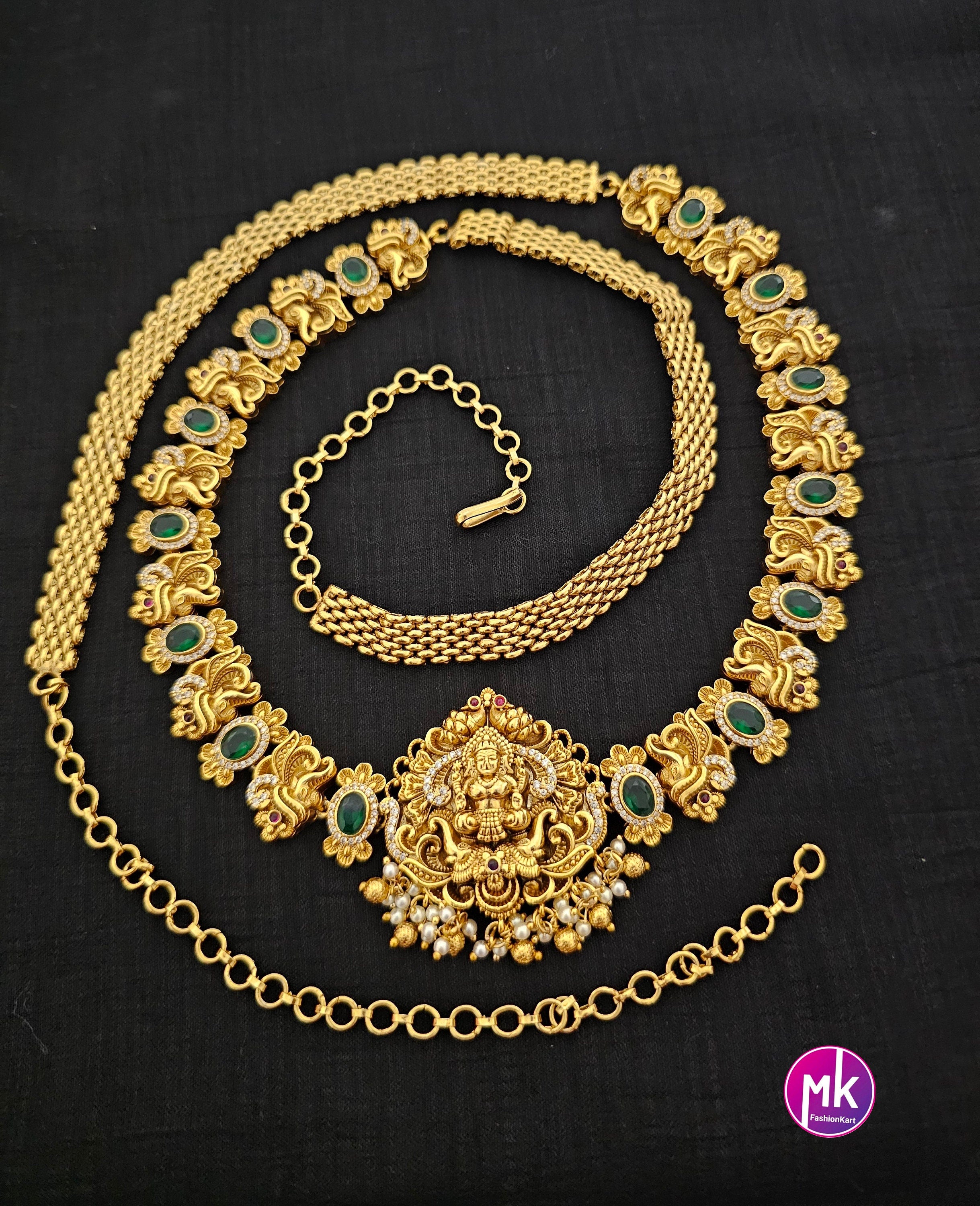 Lakshmi Gold finish Bridal Hip Chain-Traditional Hip Chain-Vaddanam-Kamarbandh-Kamarpatta-Waist belt-Hip belt-Belly chain