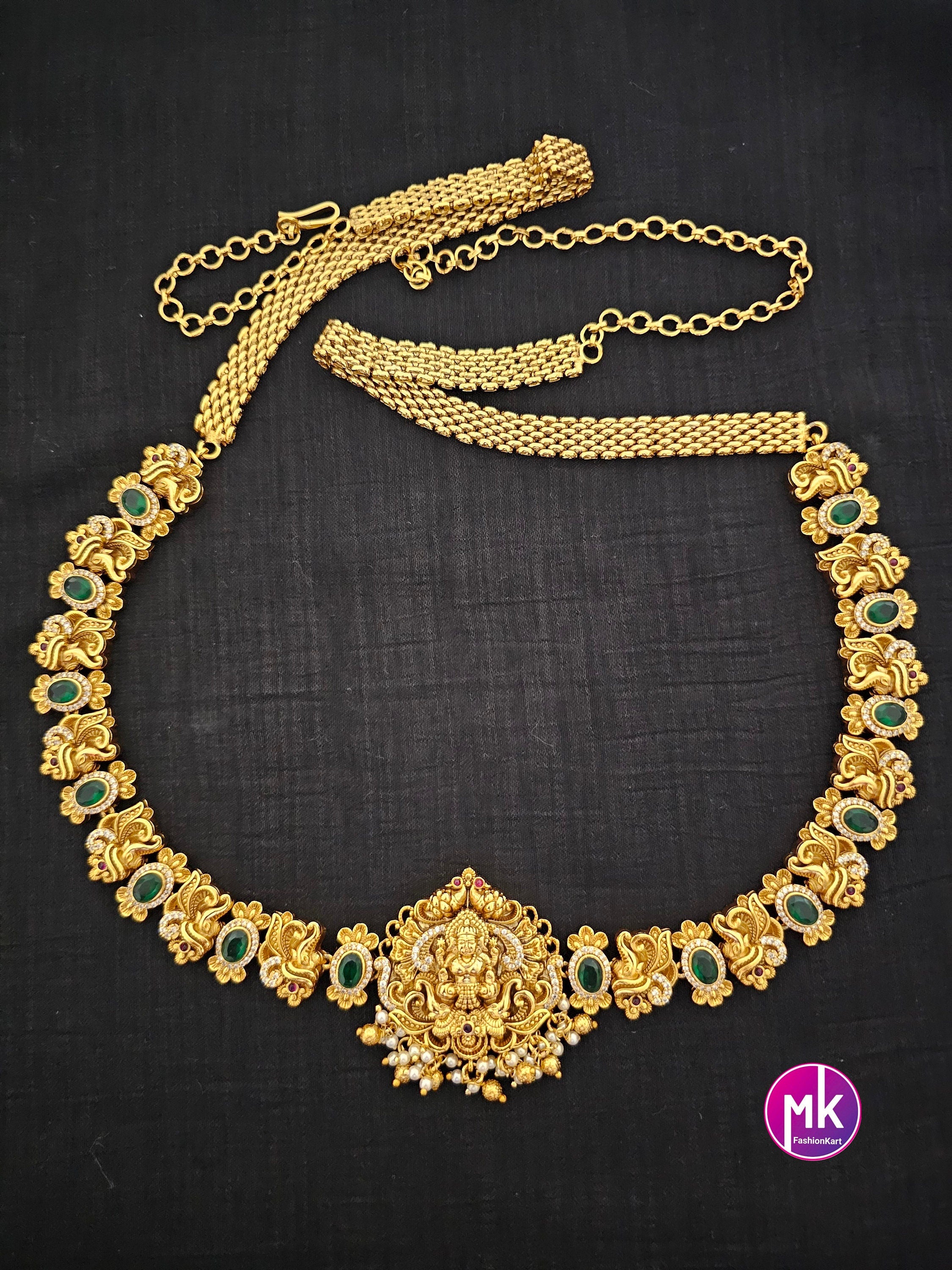Lakshmi Gold finish Bridal Hip Chain-Traditional Hip Chain-Vaddanam-Kamarbandh-Kamarpatta-Waist belt-Hip belt-Belly chain