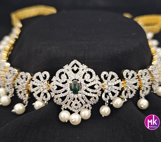 AD stone Gold finish Bridal Hip Chain-Traditional Hip Chain-Vaddanam-Kamarbandh-Kamarpatta-Waist belt-Hip belt-Belly chain