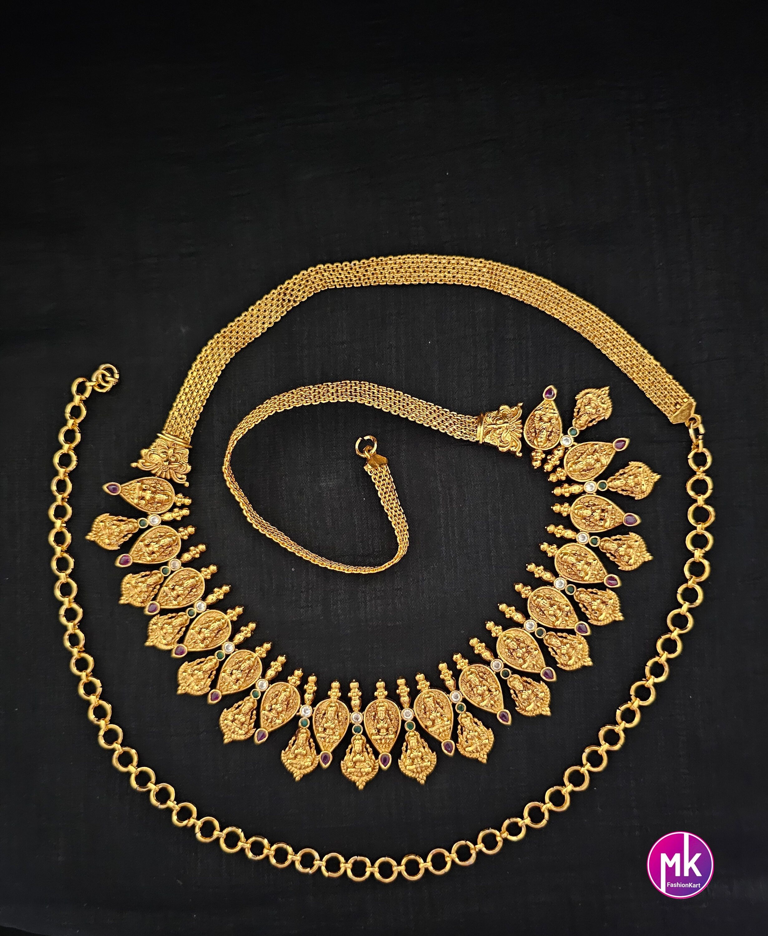 Lakshmi Gold finish Bridal Hip Chain-Traditional Hip Chain-Vaddanam-Kamarbandh-Kamarpatta-Waist belt-Hip belt-Belly chain
