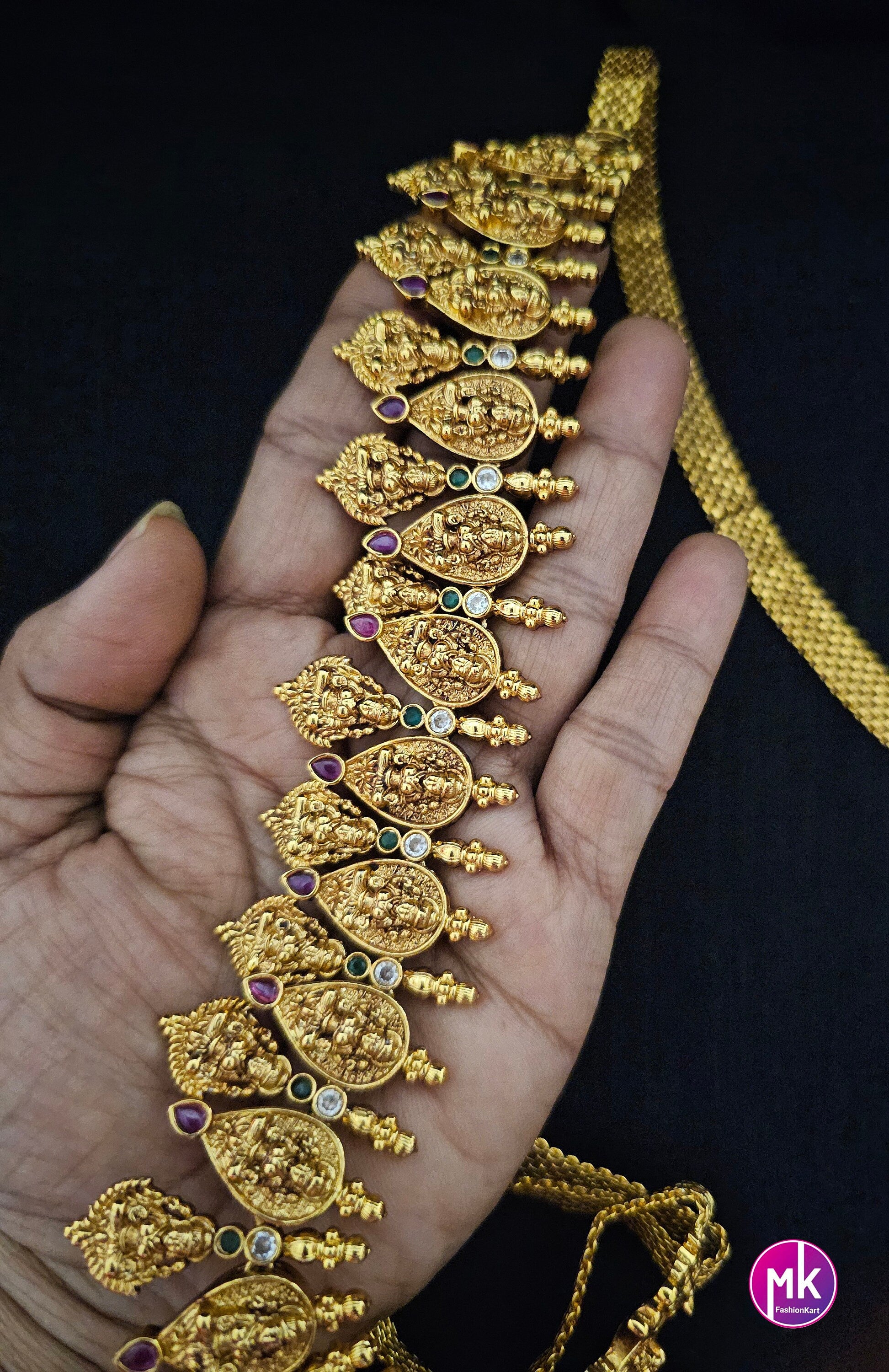 Lakshmi Gold finish Bridal Hip Chain-Traditional Hip Chain-Vaddanam-Kamarbandh-Kamarpatta-Waist belt-Hip belt-Belly chain