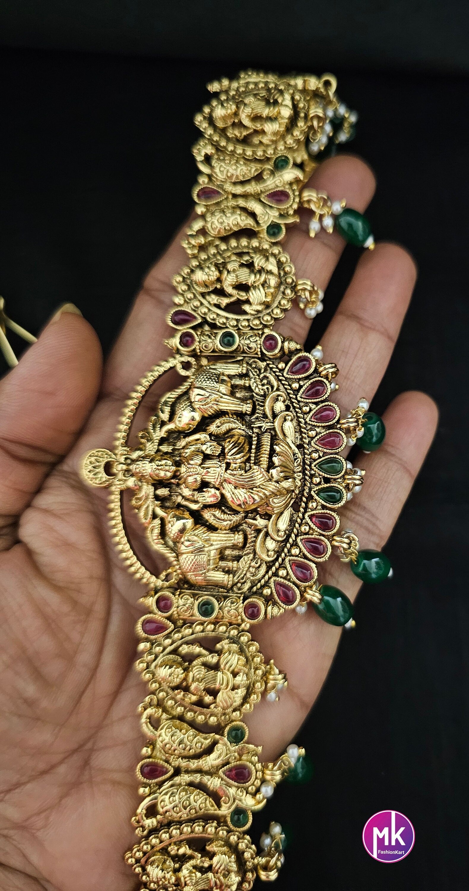 Lakshmi Antique finish Bridal Hip Chain-Traditional Hip Chain-Vaddanam-Kamarbandh-Kamarpatta-Waist belt-Hip belt-Belly chain
