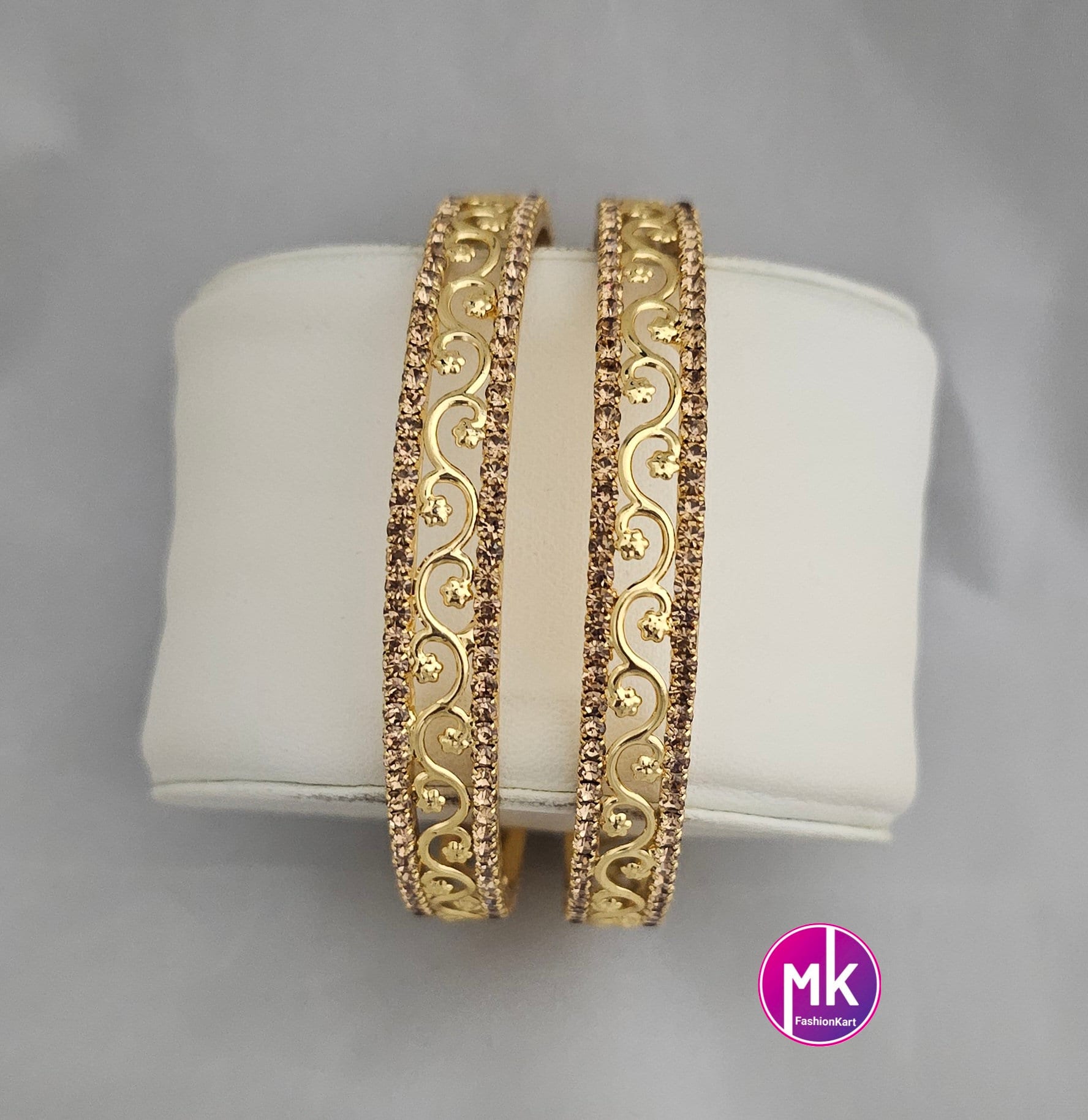 Gold Finish bangles - Set of 2 bangles - Size 2.8 - Fashion Jewelry