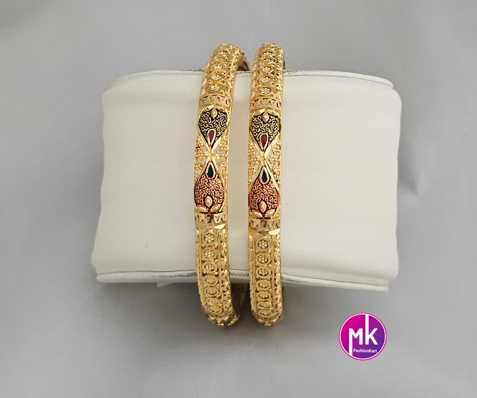 Gold Finish bangles - Set of 2 bangles - Size 2.6