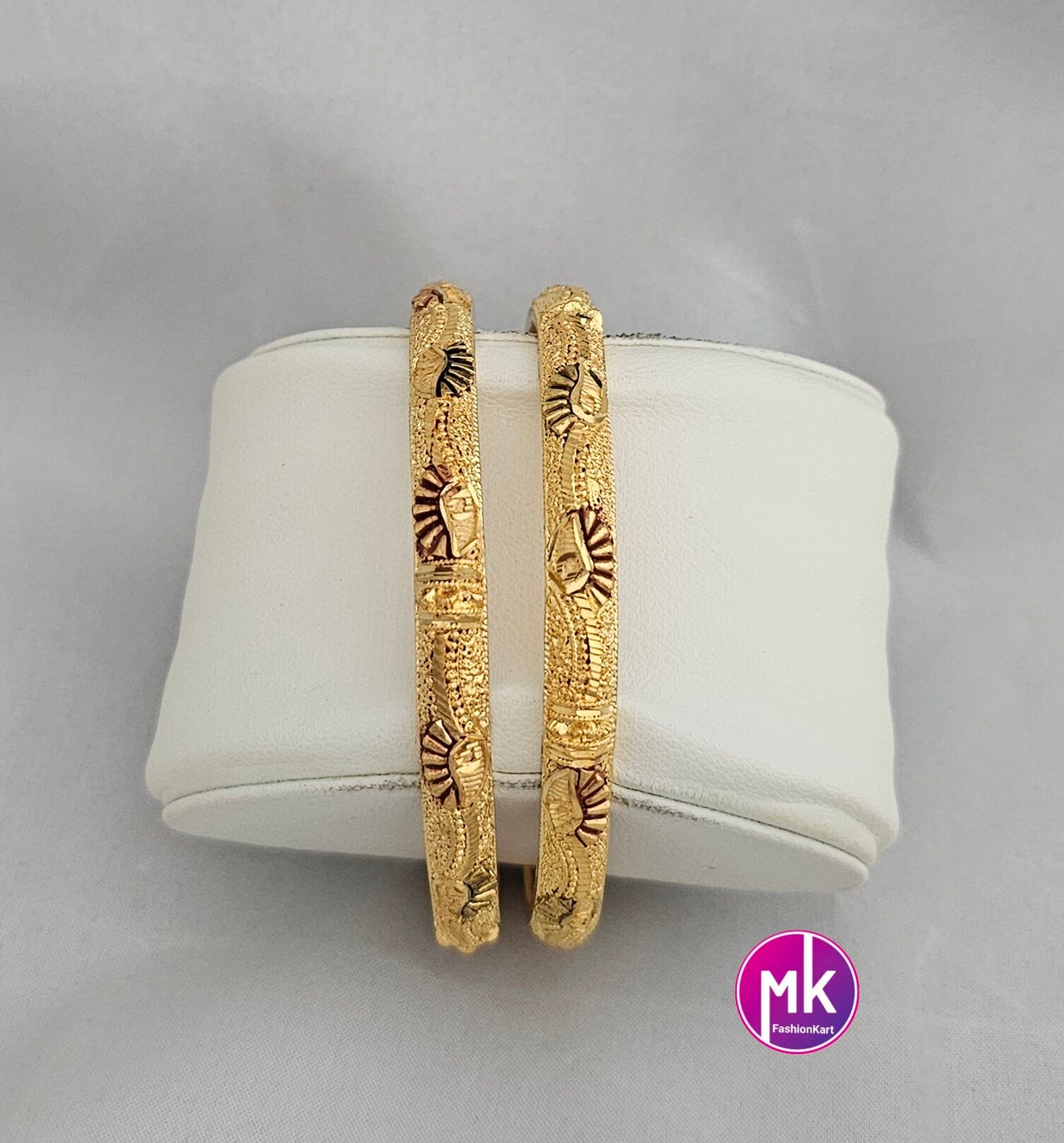Gold Finish bangles - Set of 2 bangles - Size 2.6