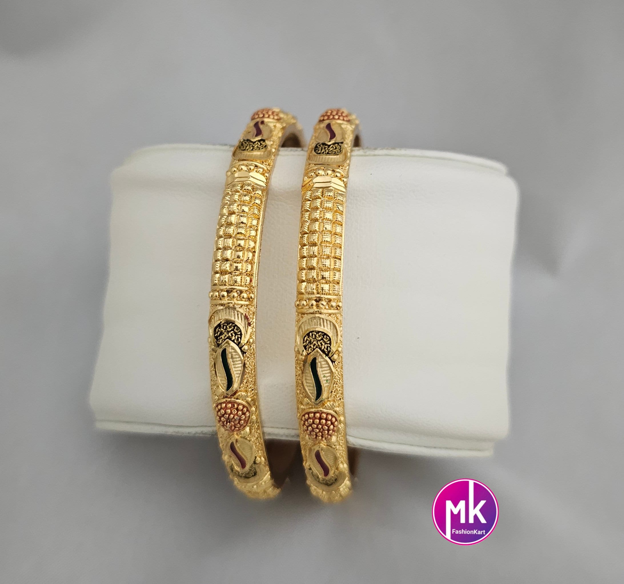 Gold Finish bangles - Set of 2 bangles - Size 2.6