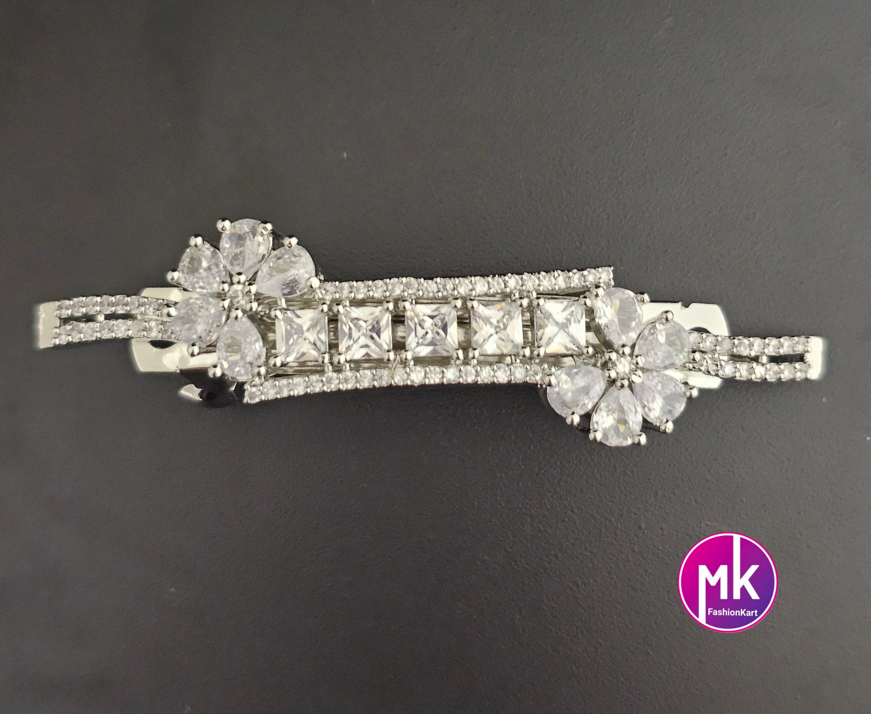 Flower design Premium Quality Silver finish AD stone Hair Clip/Hair Accessories -Indian Fashion Jewelry