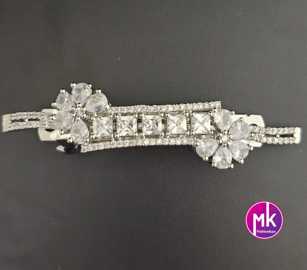 Flower design Premium Quality Silver finish AD stone Hair Clip/Hair Accessories -Indian Fashion Jewelry