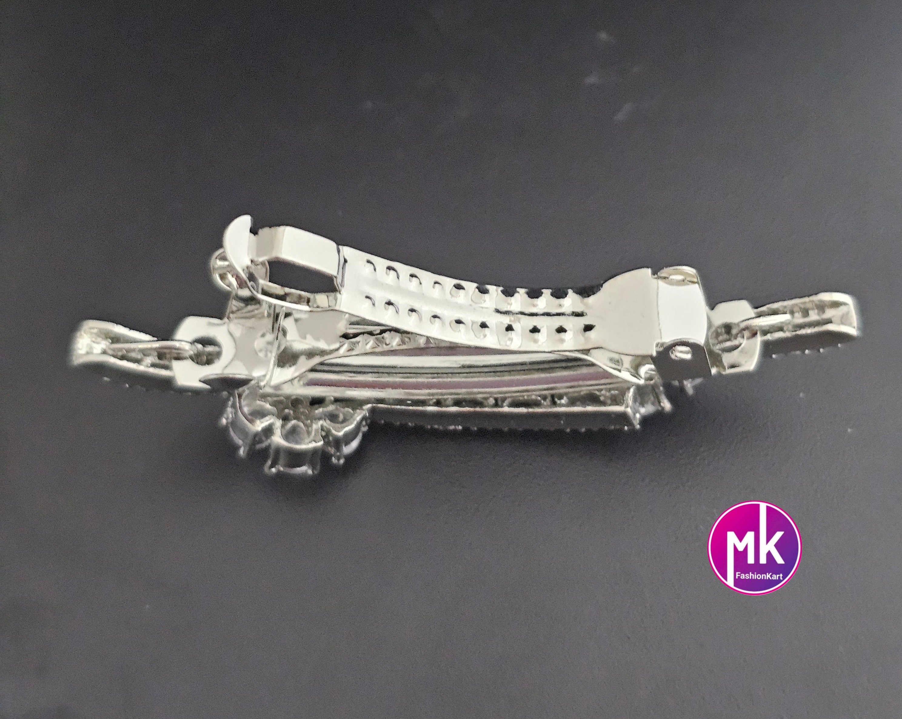 Flower design Premium Quality Silver finish AD stone Hair Clip/Hair Accessories -Indian Fashion Jewelry