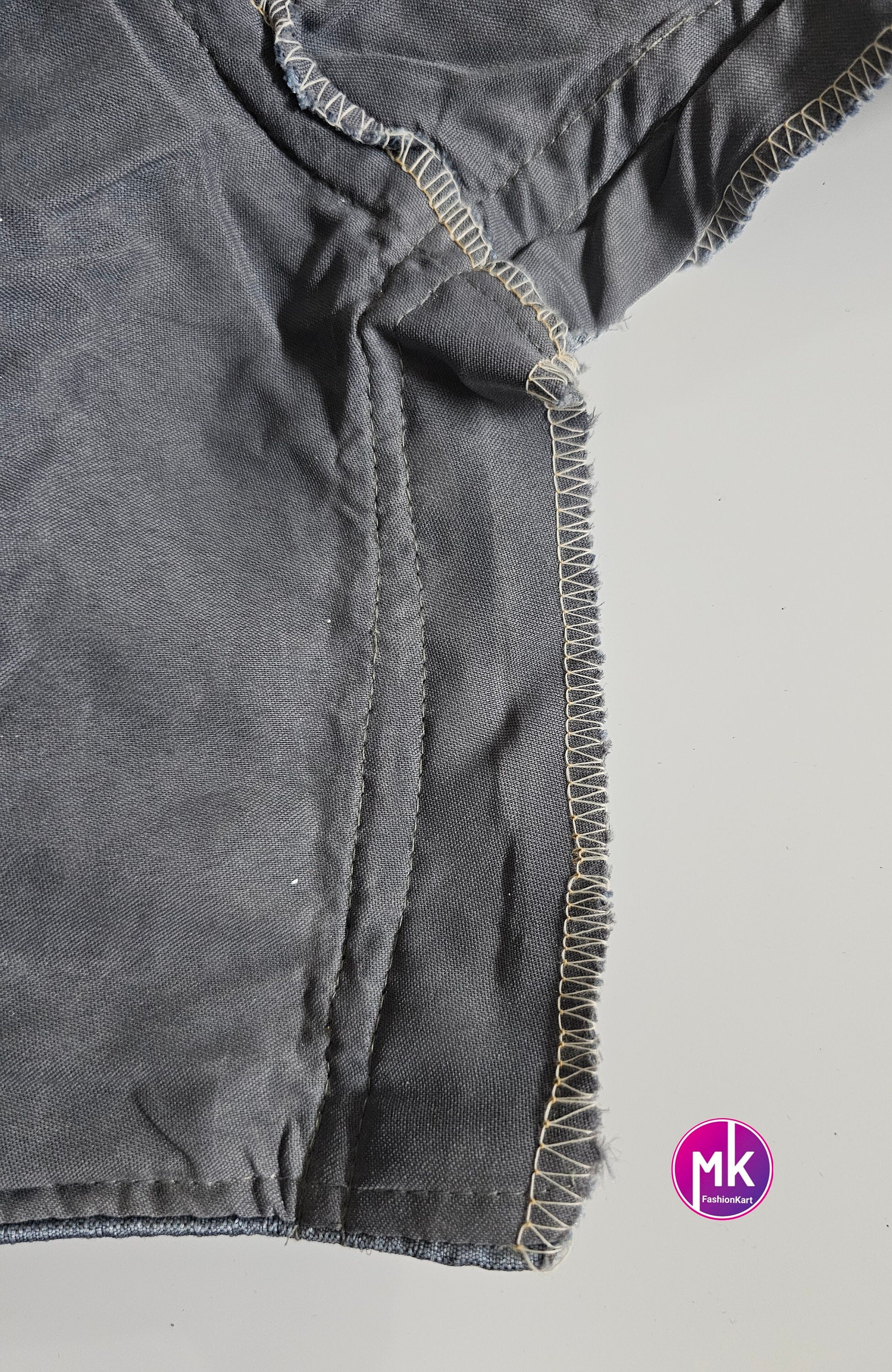Readymade Saree Blouse - Dark Gray Blouse with Embroidered Work - Princess cut padded - size 40" (Upto 42")