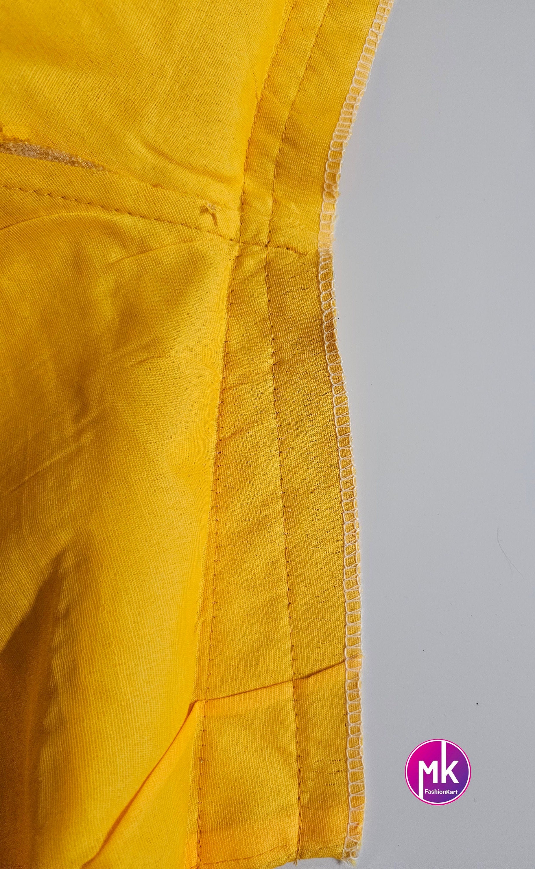 Readymade Saree Blouse - Yellow Color with golden design Blouse - Princess cut Blouse - Size 38" (Upto 40")
