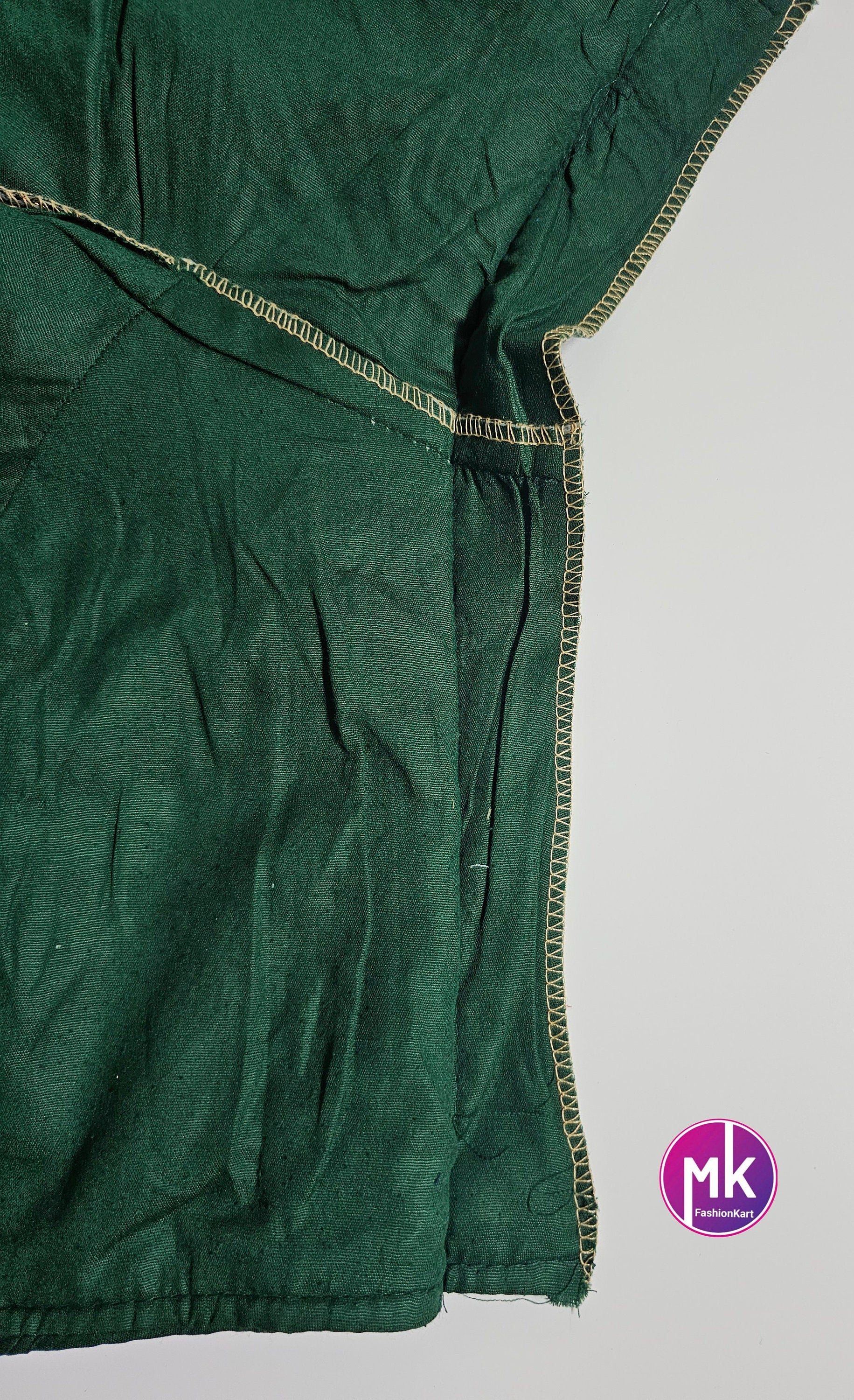 Readymade Saree Blouse - Green Color with golden design Blouse - Princess cut Blouse - Size 38" (Upto 40")