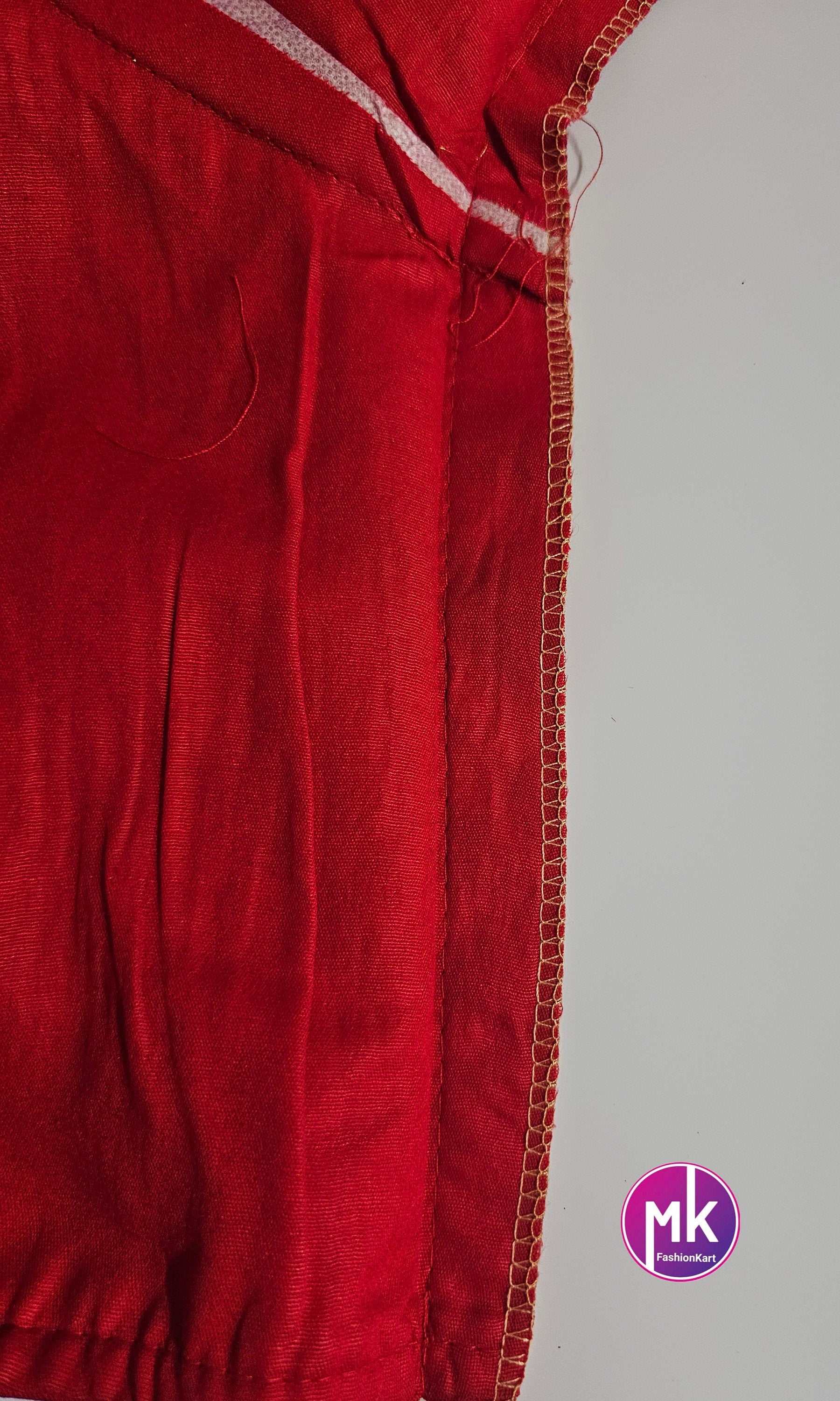 Readymade Saree Blouse - Red Color with golden design Blouse - Princess cut Blouse - Size 40"
