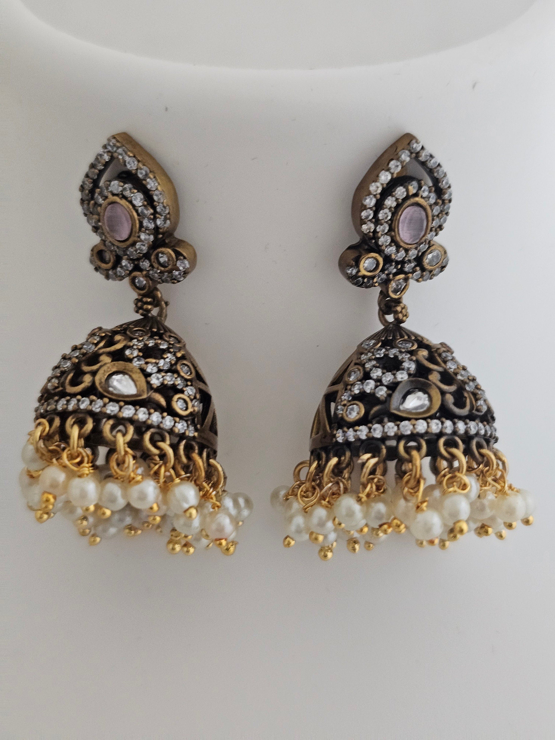 Peacock Premium Quality Gold polish Victorian Necklace with Beautiful Victorian matching Earrings