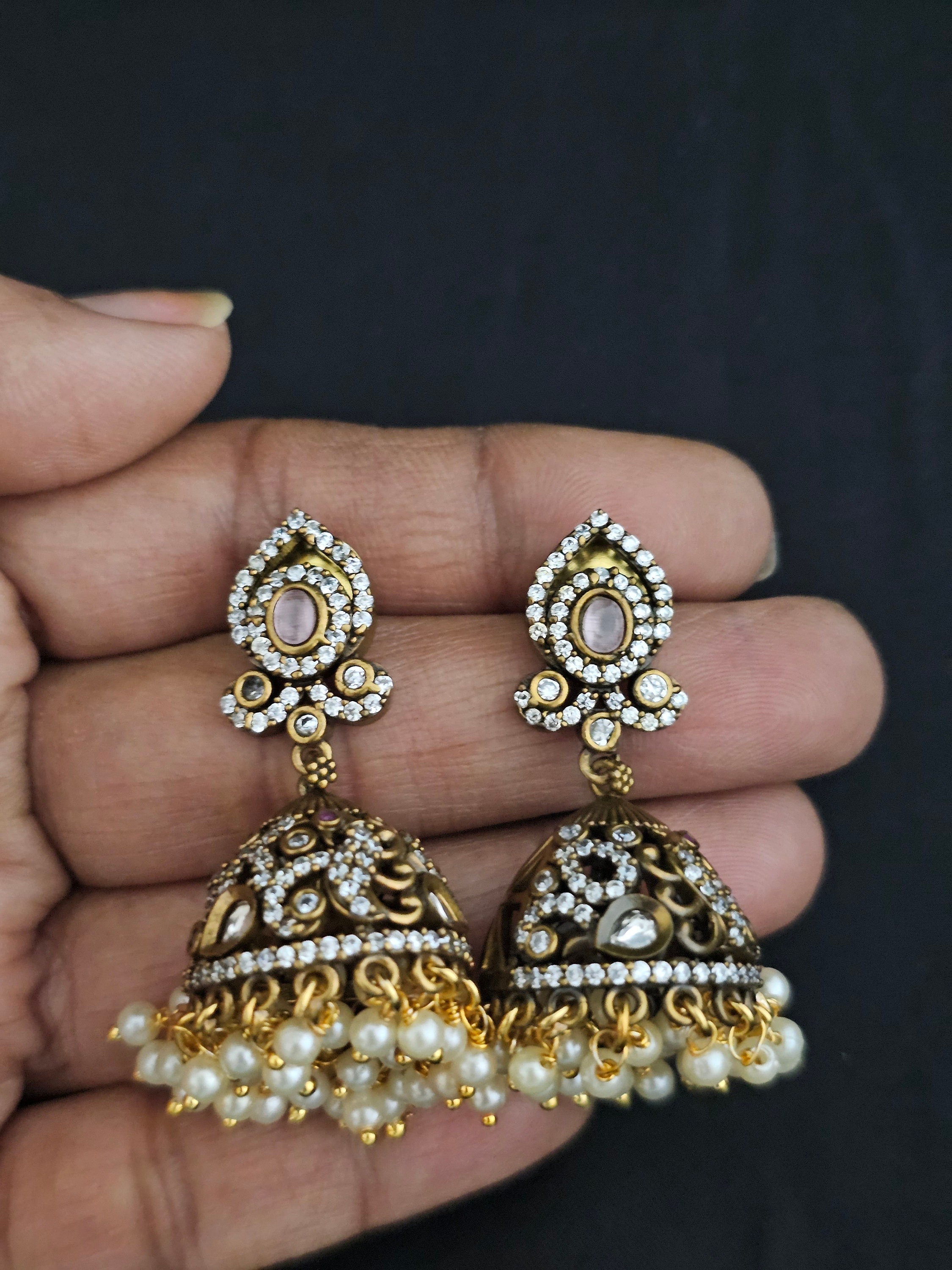 Peacock Premium Quality Gold polish Victorian Necklace with Beautiful Victorian matching Earrings
