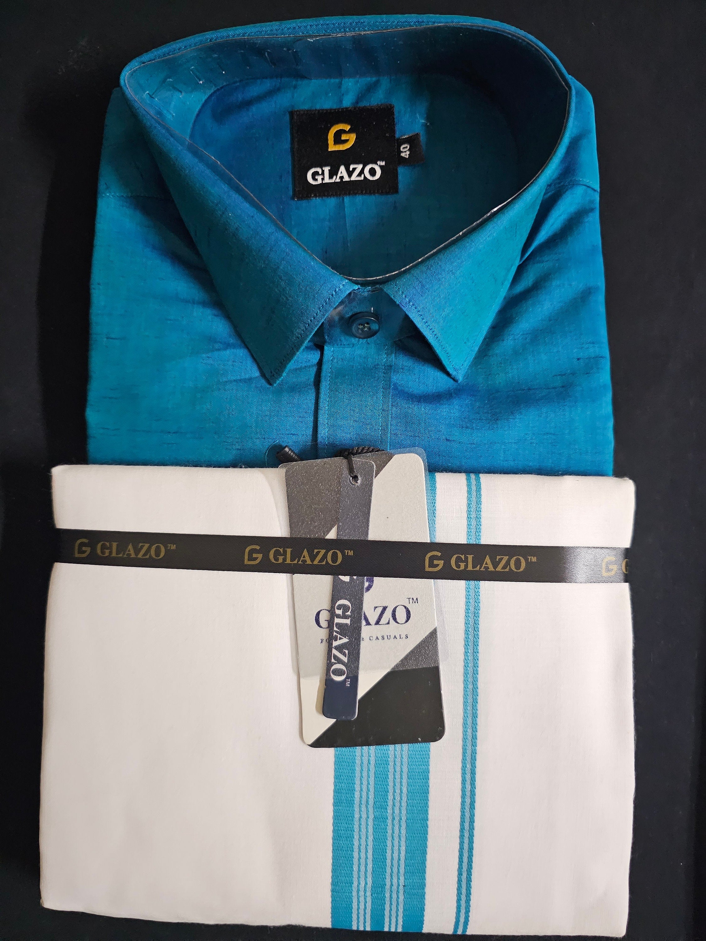 Traditional Men's Shirt Dhoti Combo Set - Shirt with Vesti/Dhothi - Half Hand Shirt with Pocket - Partywear - Silk Cotton/Lenin Silk shirt