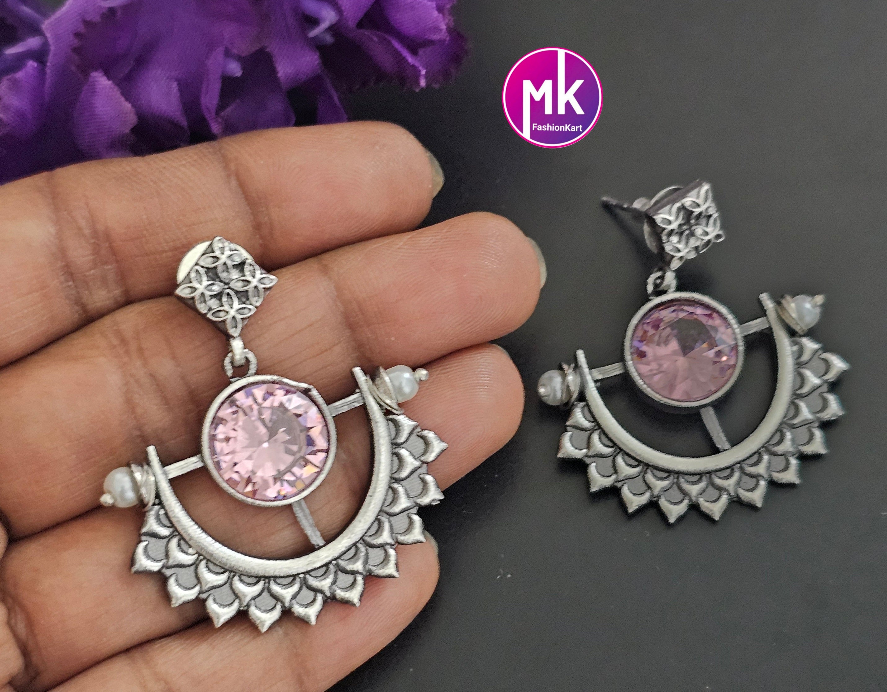 Silver Oxidized Earrings/Jhumki Jhumka for Women and Girls