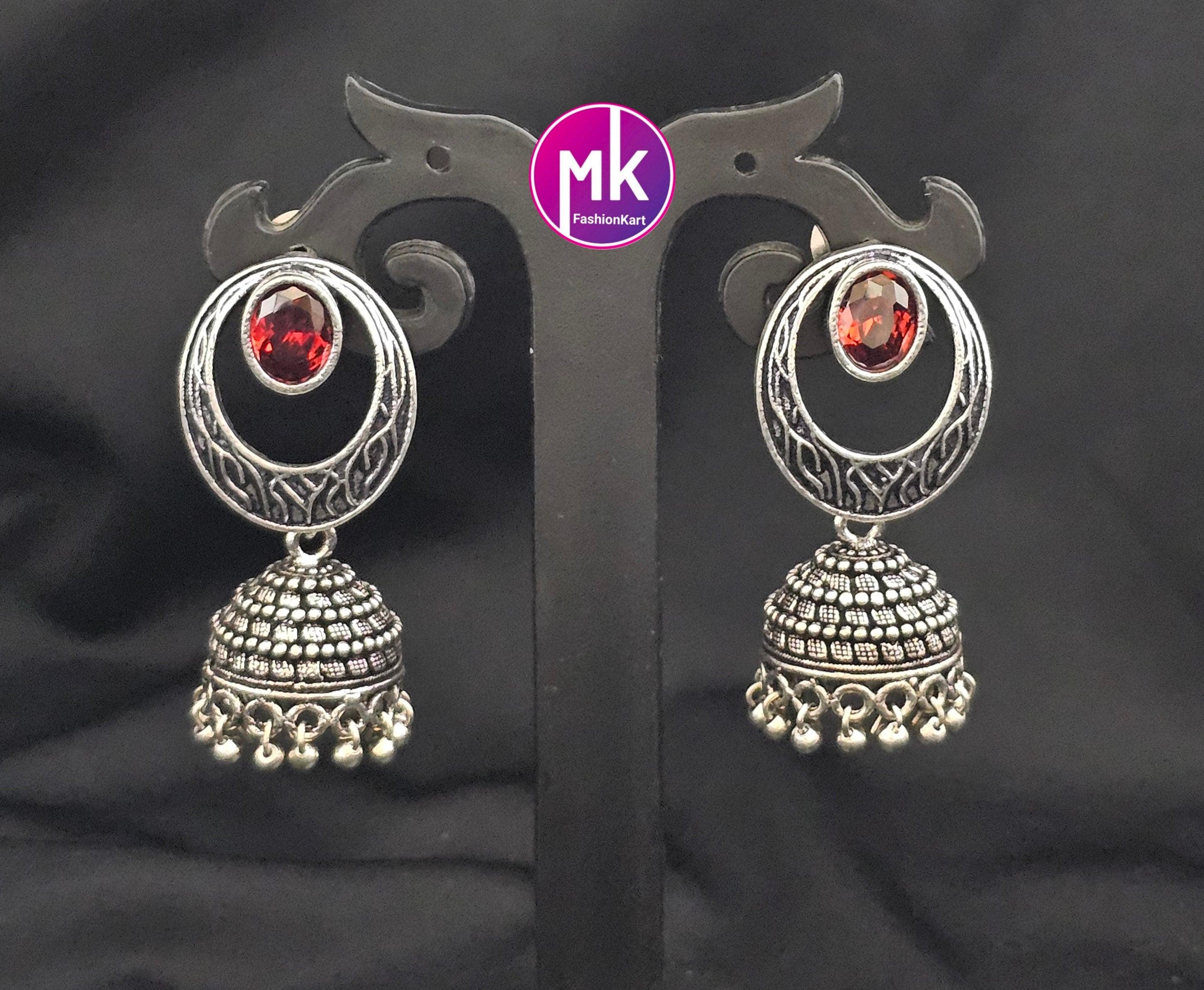 Silver Oxidized Jhumki Jhumka for Women and Girls
