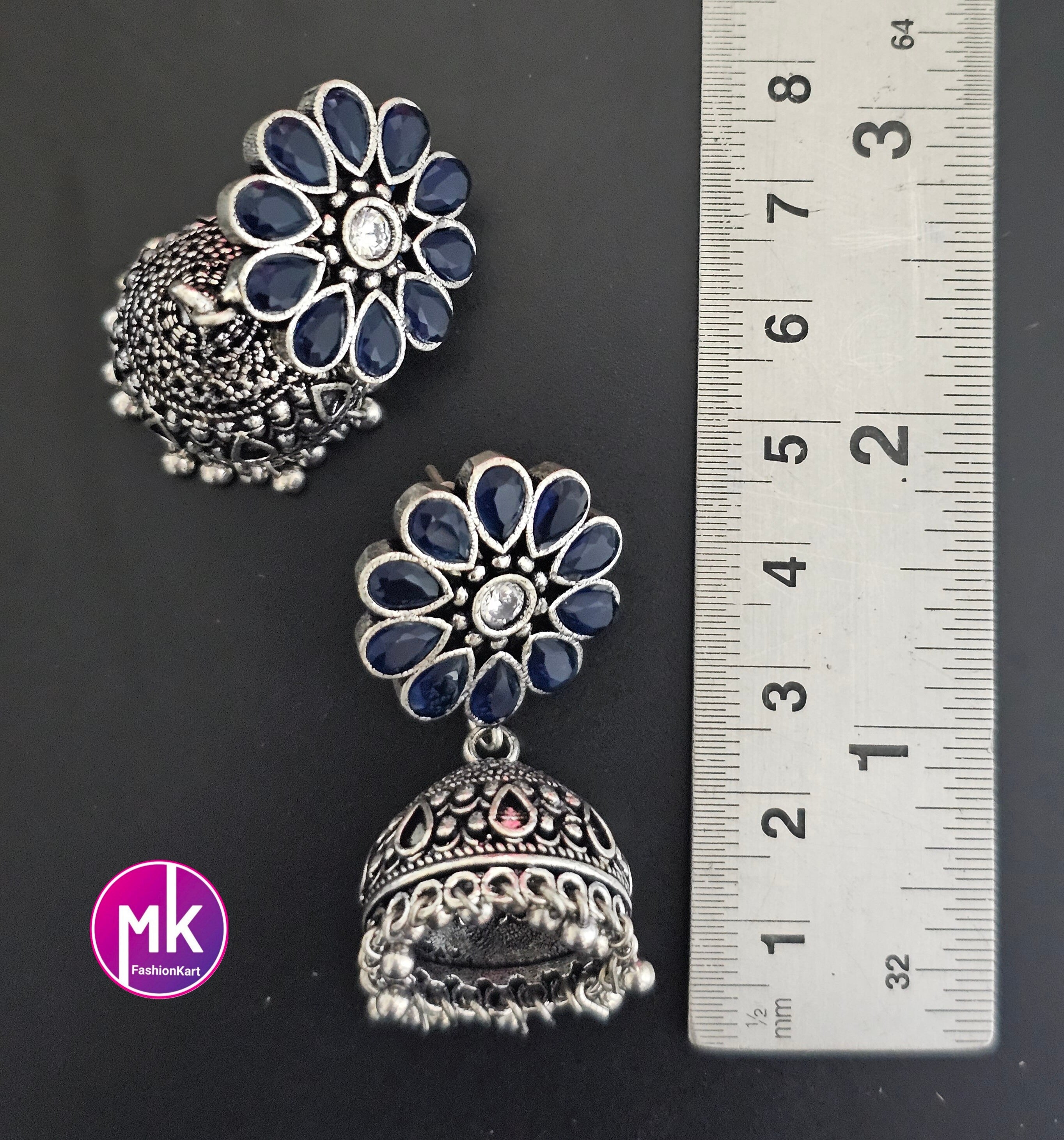 Silver Oxidized Jhumki Jhumka for Women and Girls