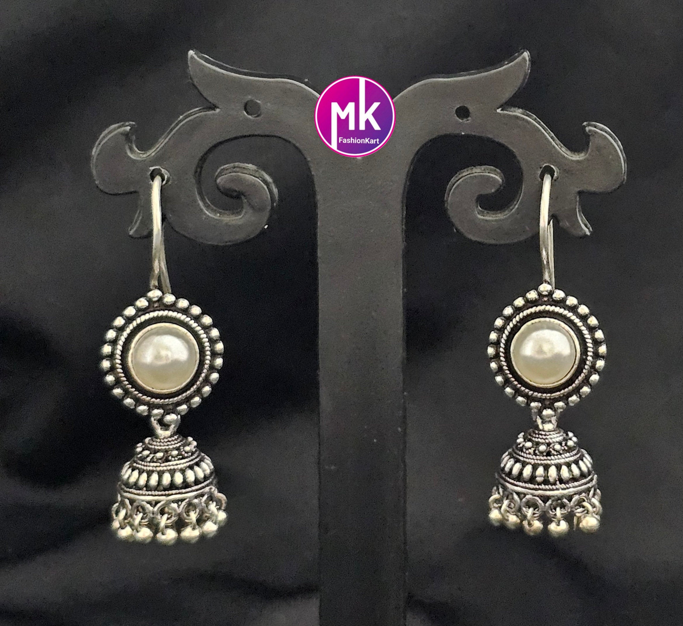 Silver Oxidized Jhumki Jhumka for Women and Girls