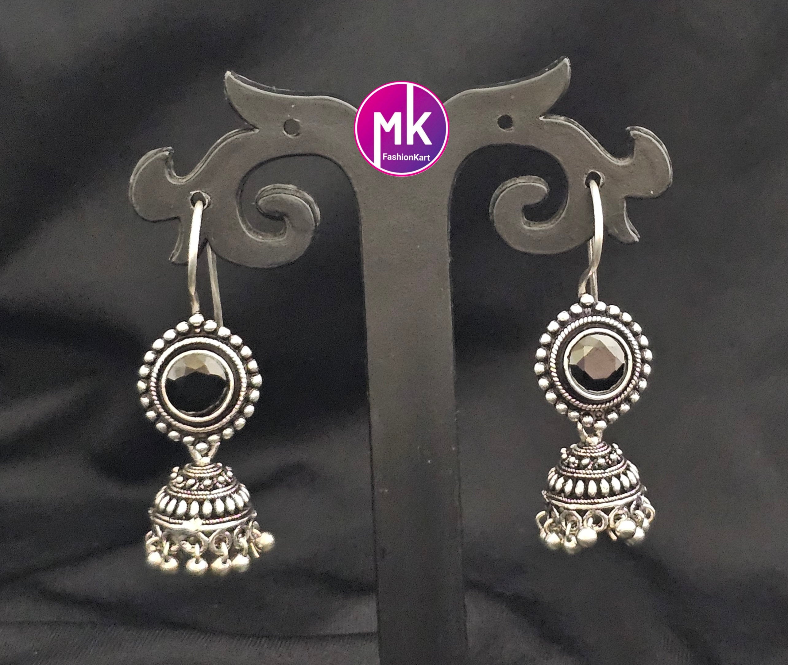 Silver Oxidized Jhumki Jhumka for Women and Girls