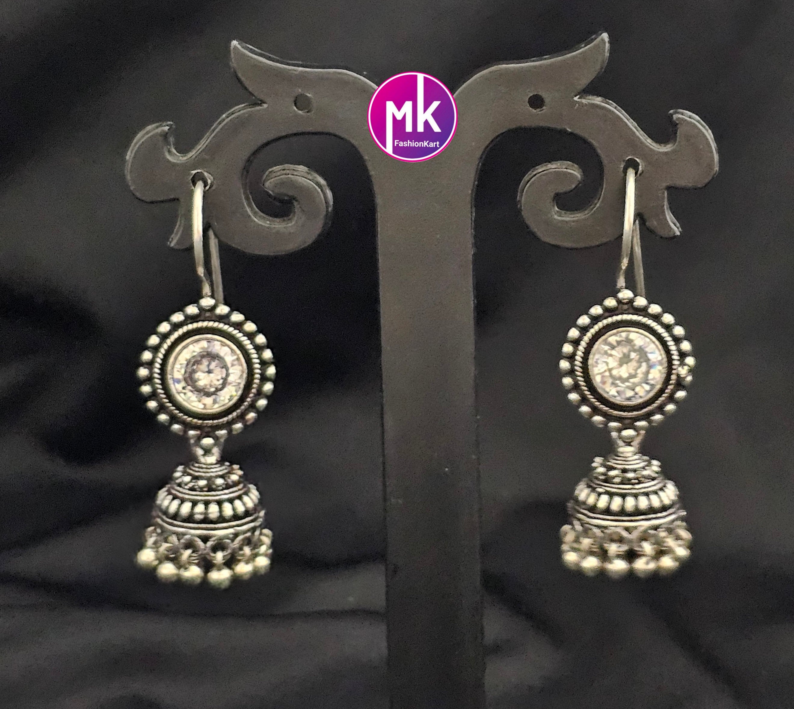 Silver Oxidized Jhumki Jhumka for Women and Girls